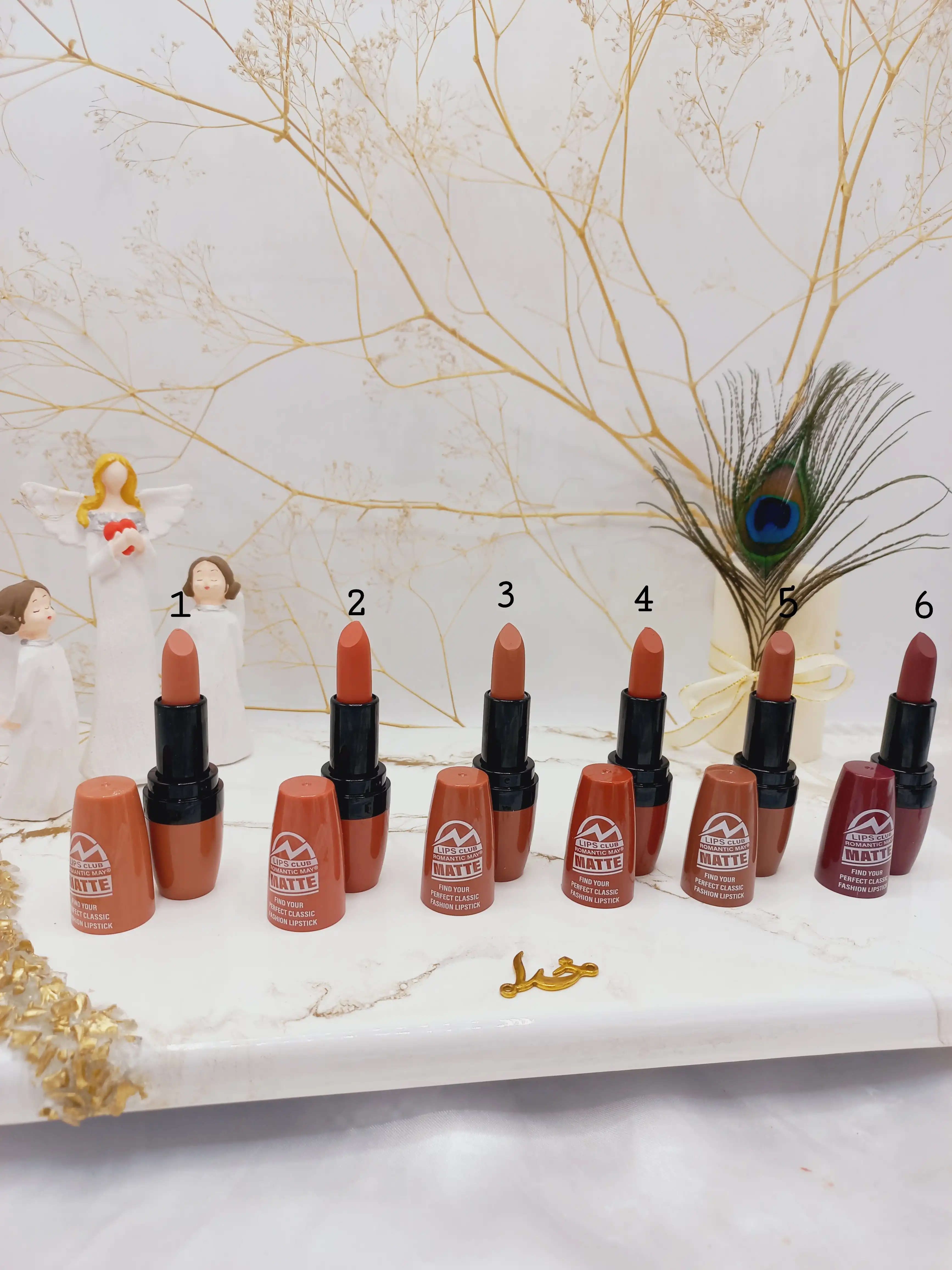 پک 6 تایی رژ جامد پرطرفدار مات رمانتیک می ROMANTIC MAY کد YR2107