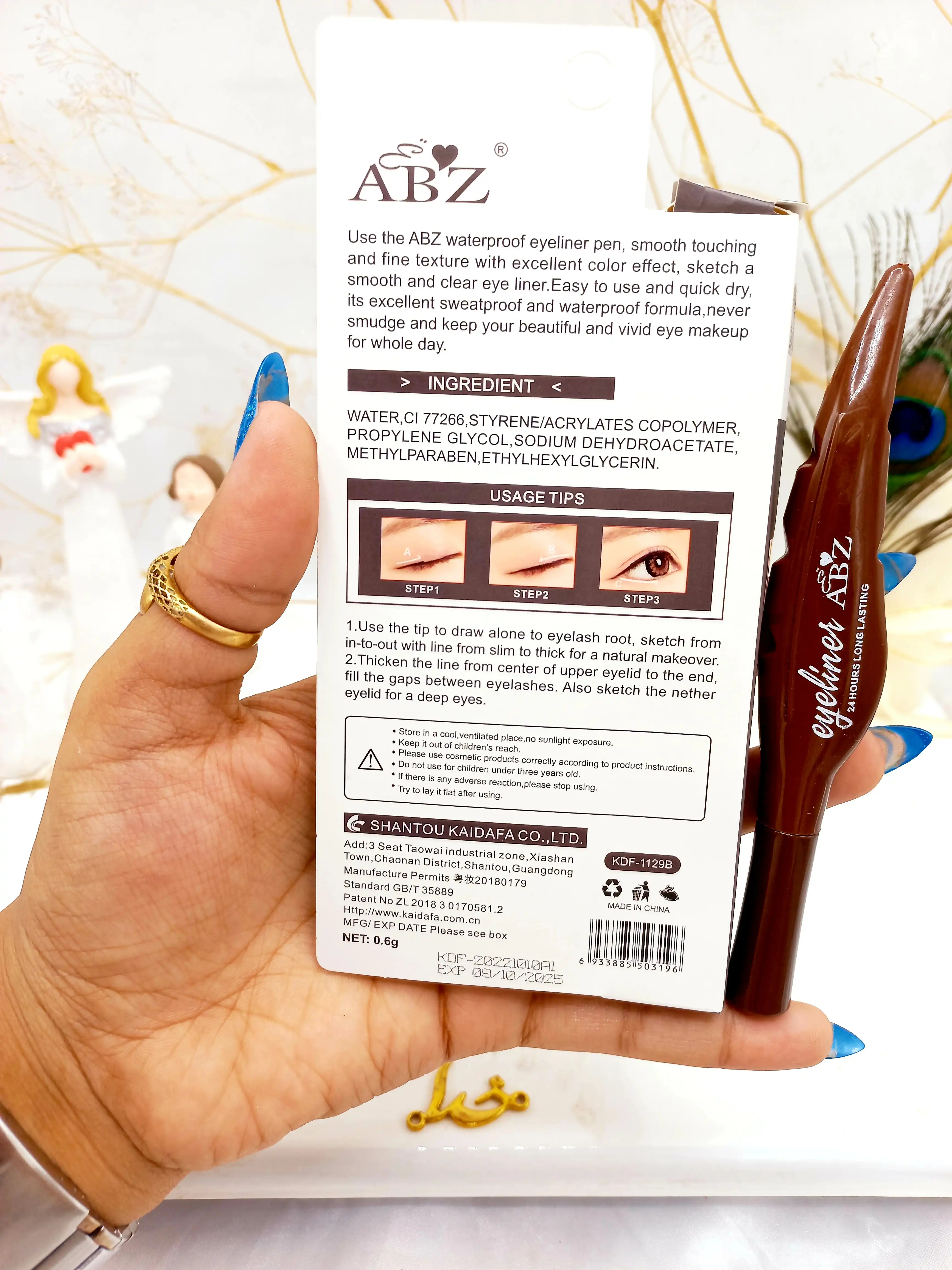 خط چشم مشکی پرطرفدار 24 ساعته میشا طرح پر (خرس)  کیفیت عالی کد KDF1129B