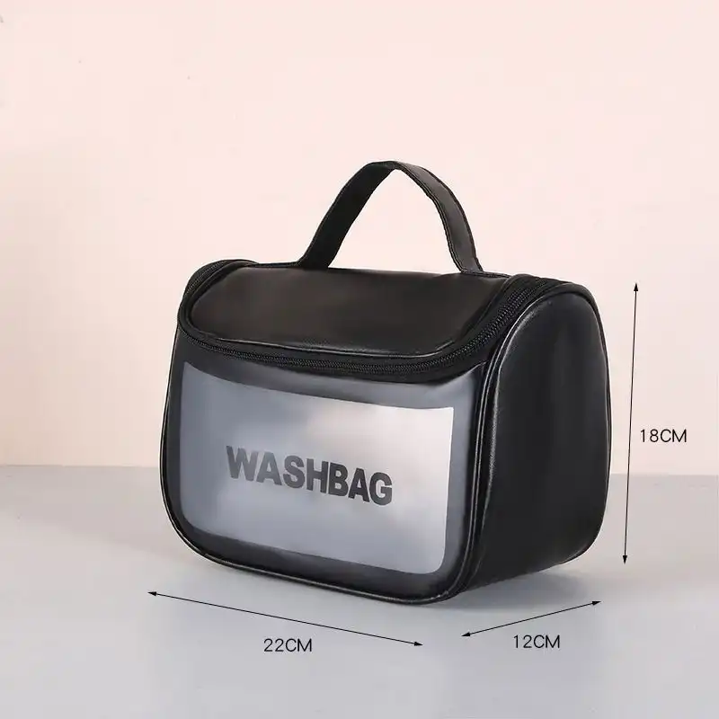 کیف آرایشی واشبگ بیضی مشکی سایز بزرگ  WASHBAG