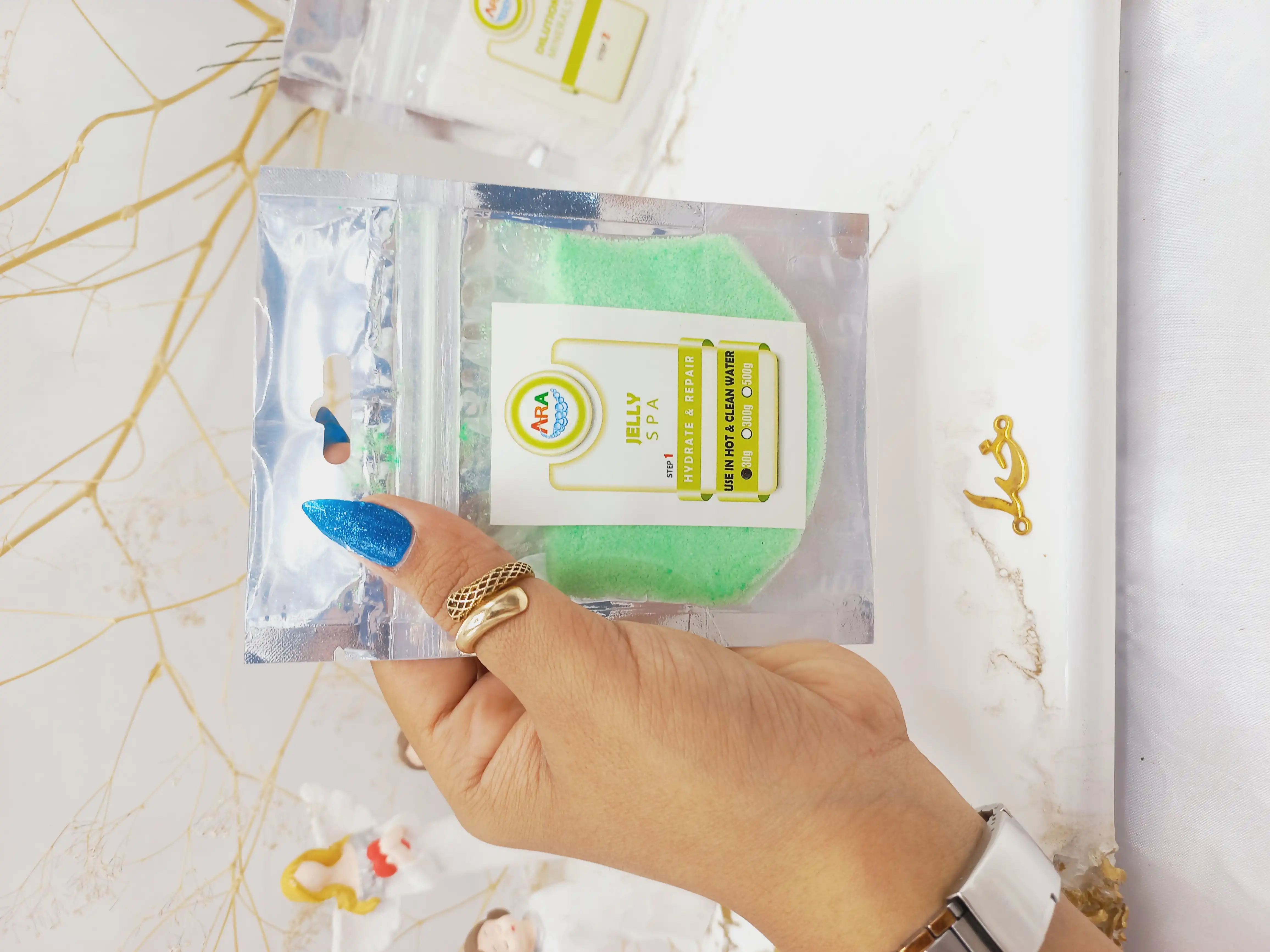 پودر پدی ژل همراه با حلال دست ساز گیاهی ARA (سبز)