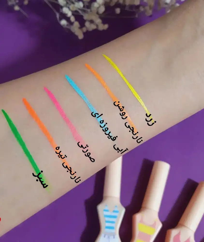 پک 6عددی خط چشم مویی رنگی هدا موجی HUDA MOJI کد 3029