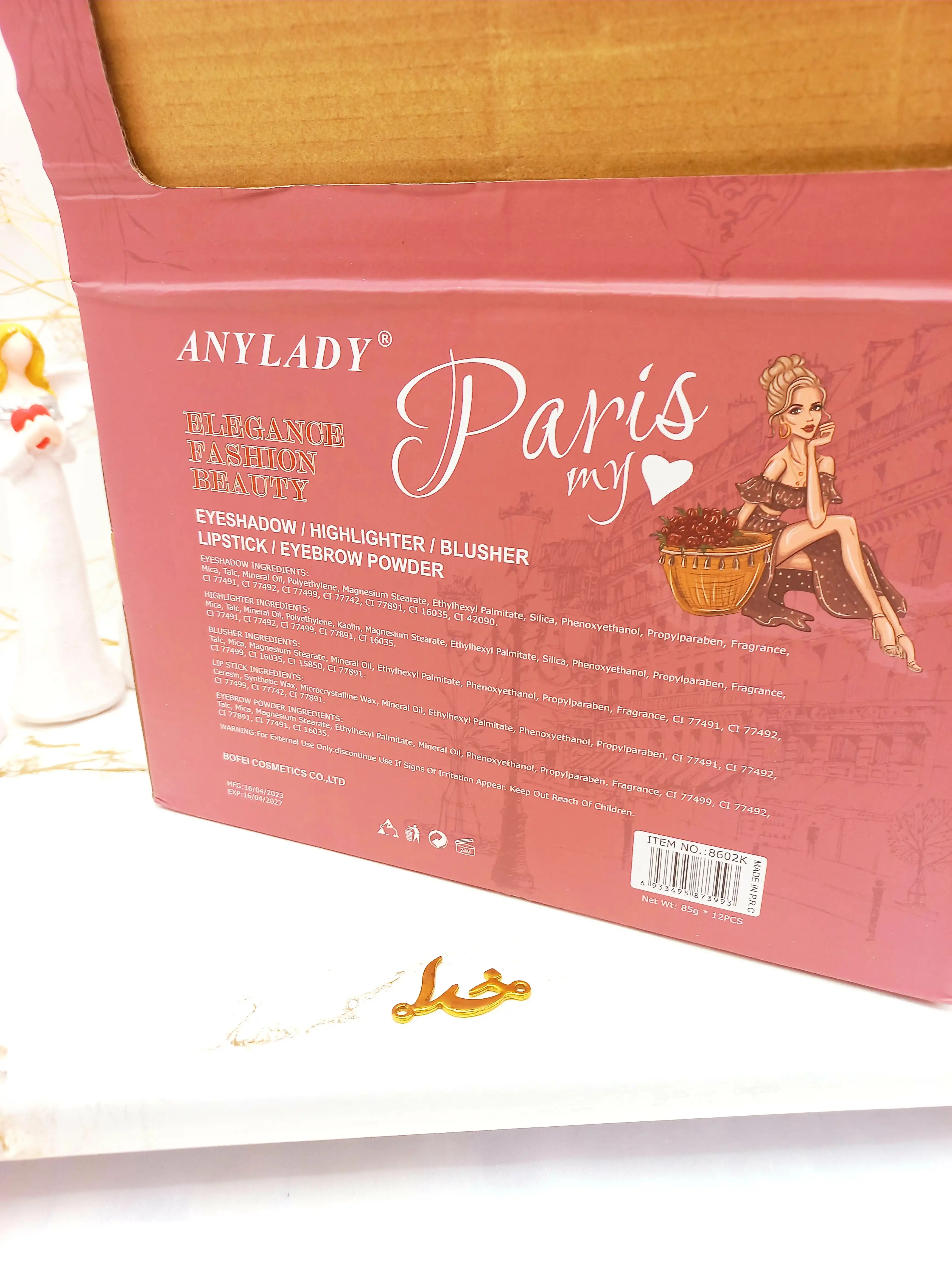 پالت سایه آنالیدی طرح دخترونه باربی ANYLADY کد 8602K