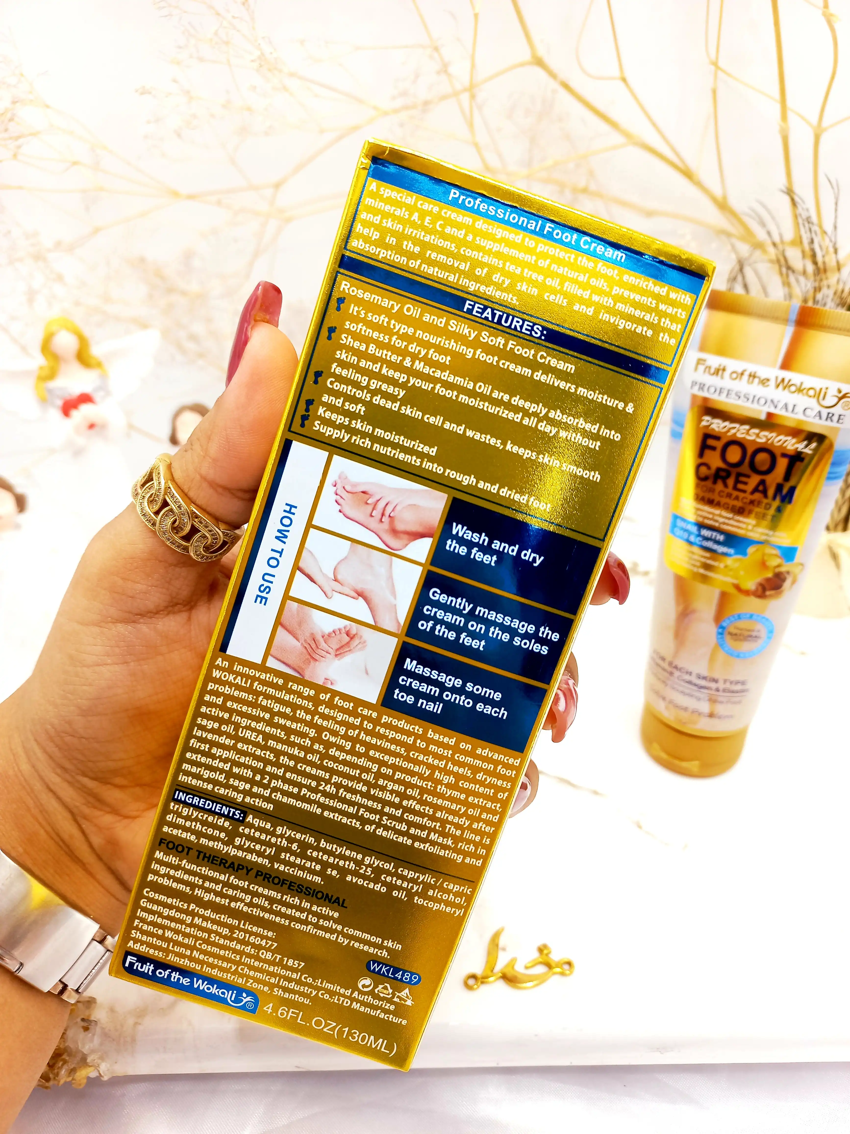 کرم رفع خشکی و ترک پا حلزون وکالی 130 میل Wokali کد Wkl489