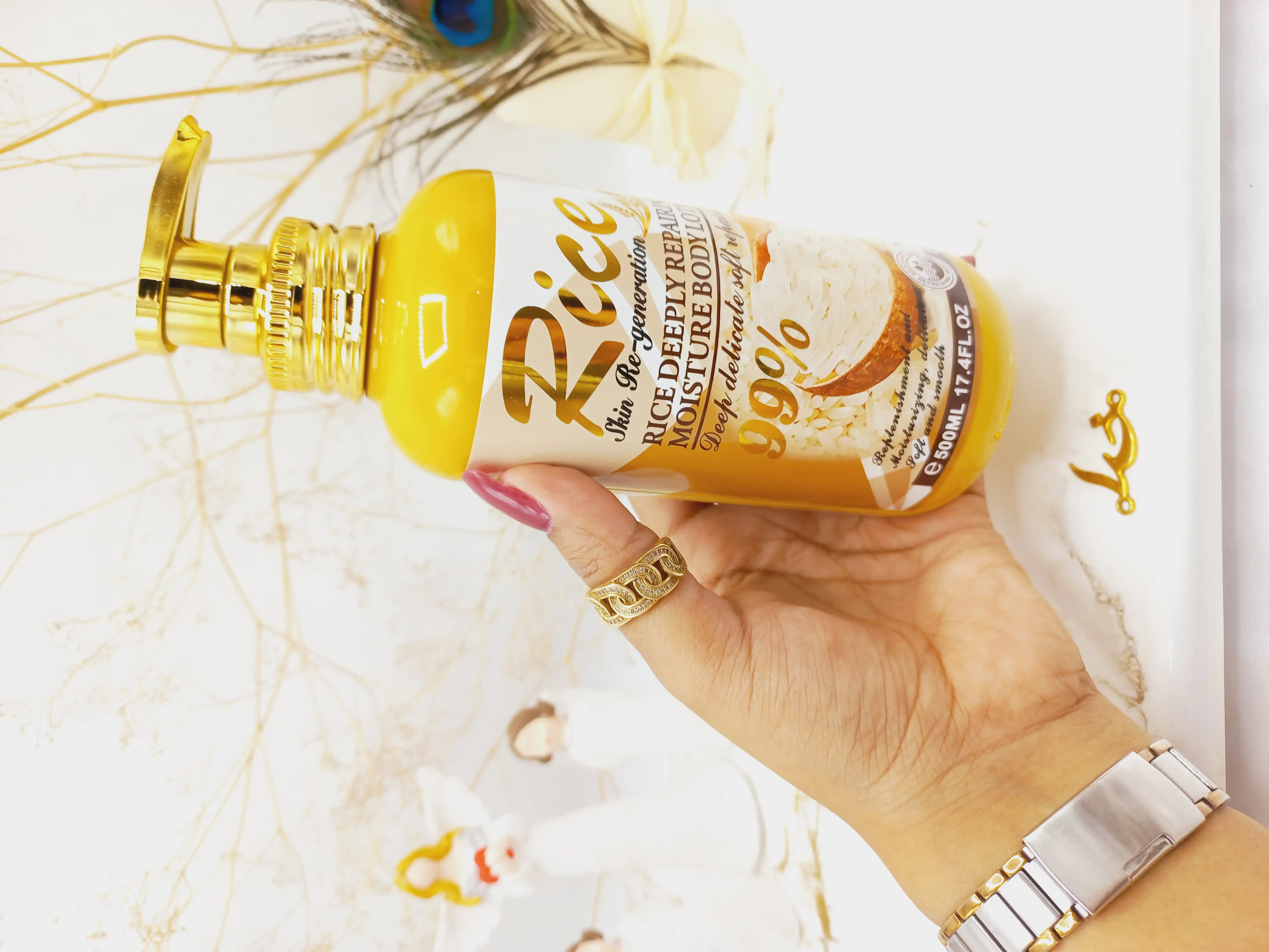 لوسیون بدن عصاره برنج وکالی Wokali 99% 500 میل کد WKL723