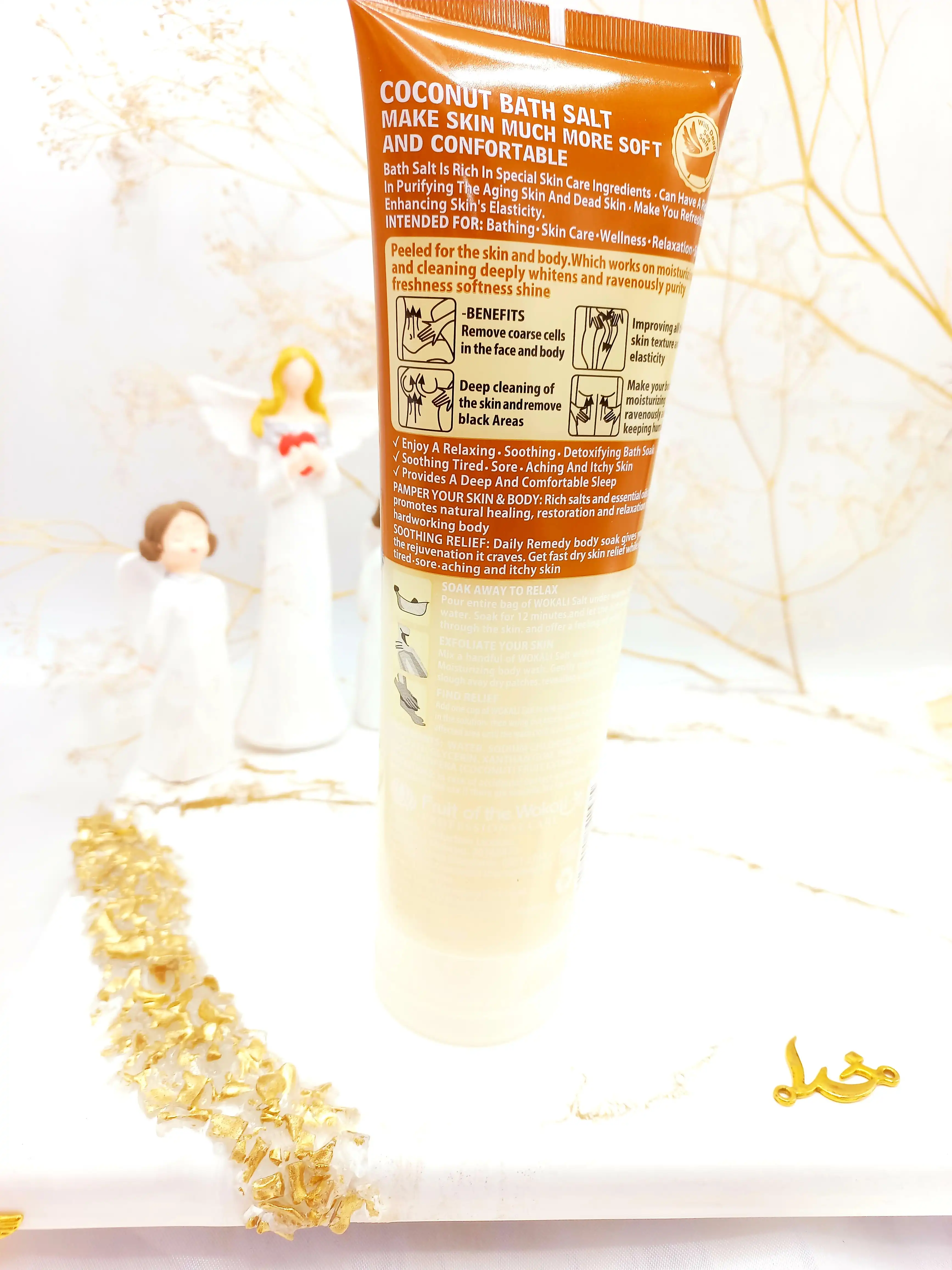 نمک حمام سفید کننده نارگیل و بادام وکالی Wokali  کد Ha3059