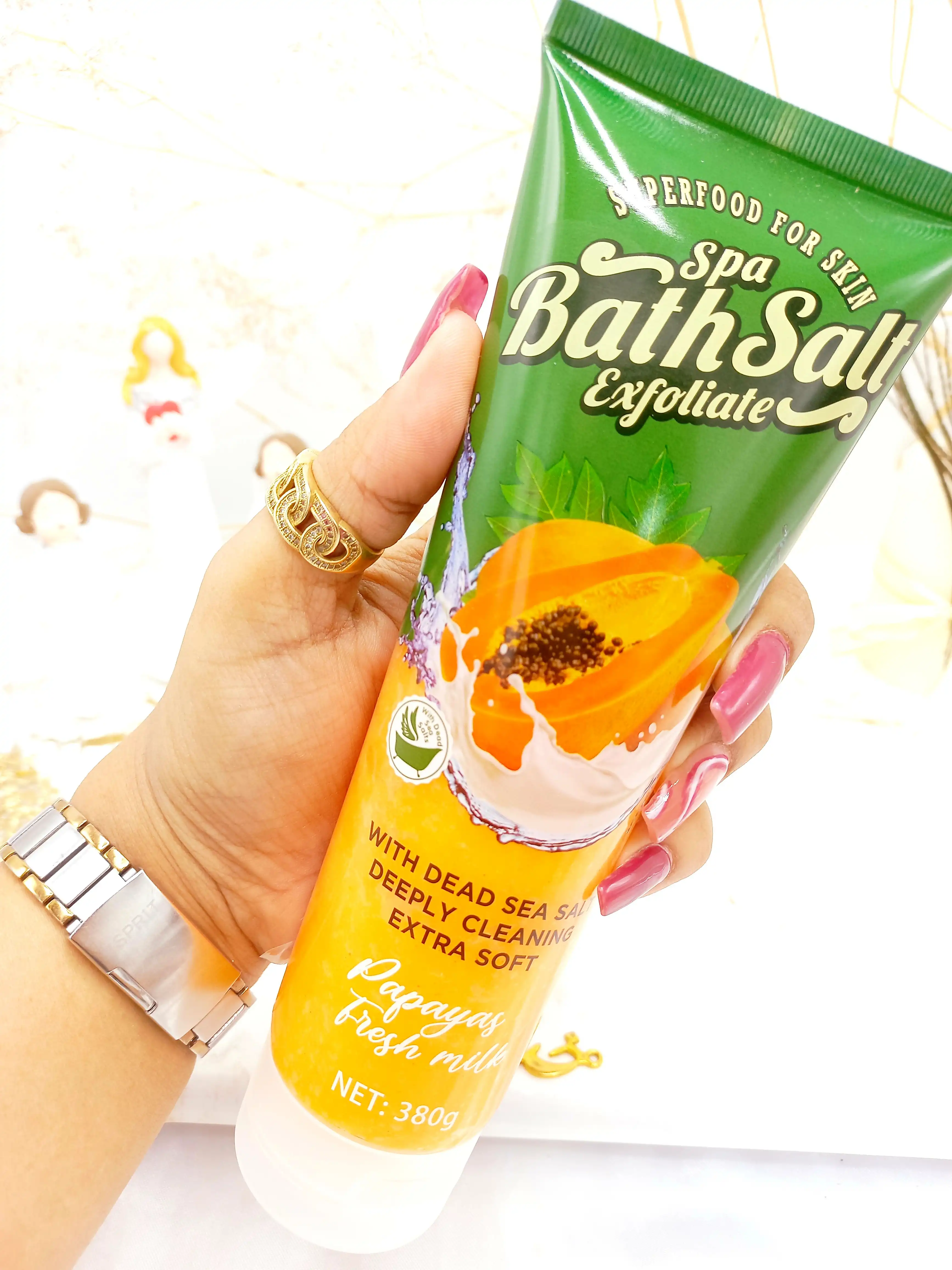 نمک حمام سفید کننده شیر تازه پاپایا وکالی Wokali  کد HA3062