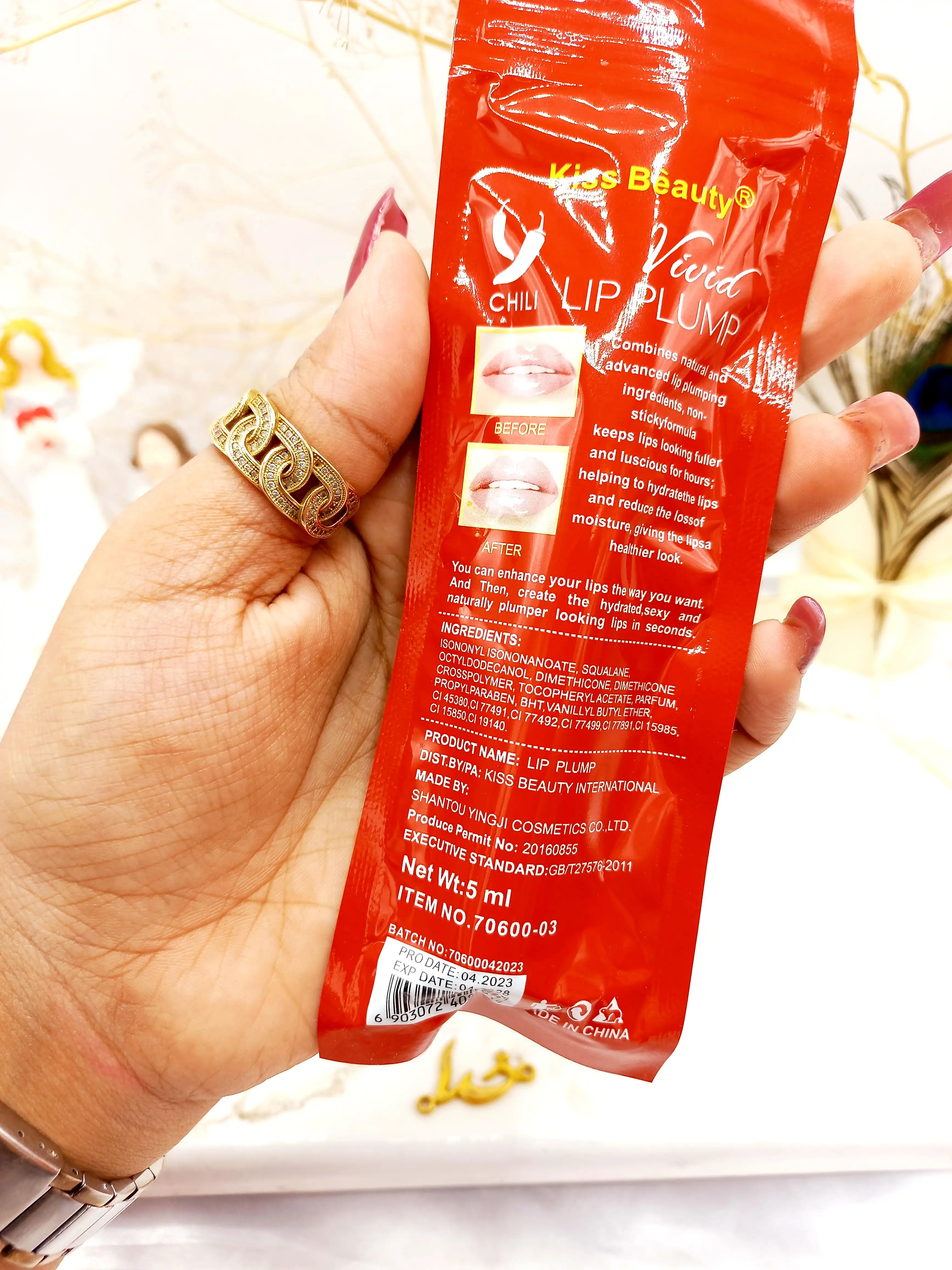 حجم دهنده لب آمپولی فلفلی کیس بیوتی kiss beauty کد 70600