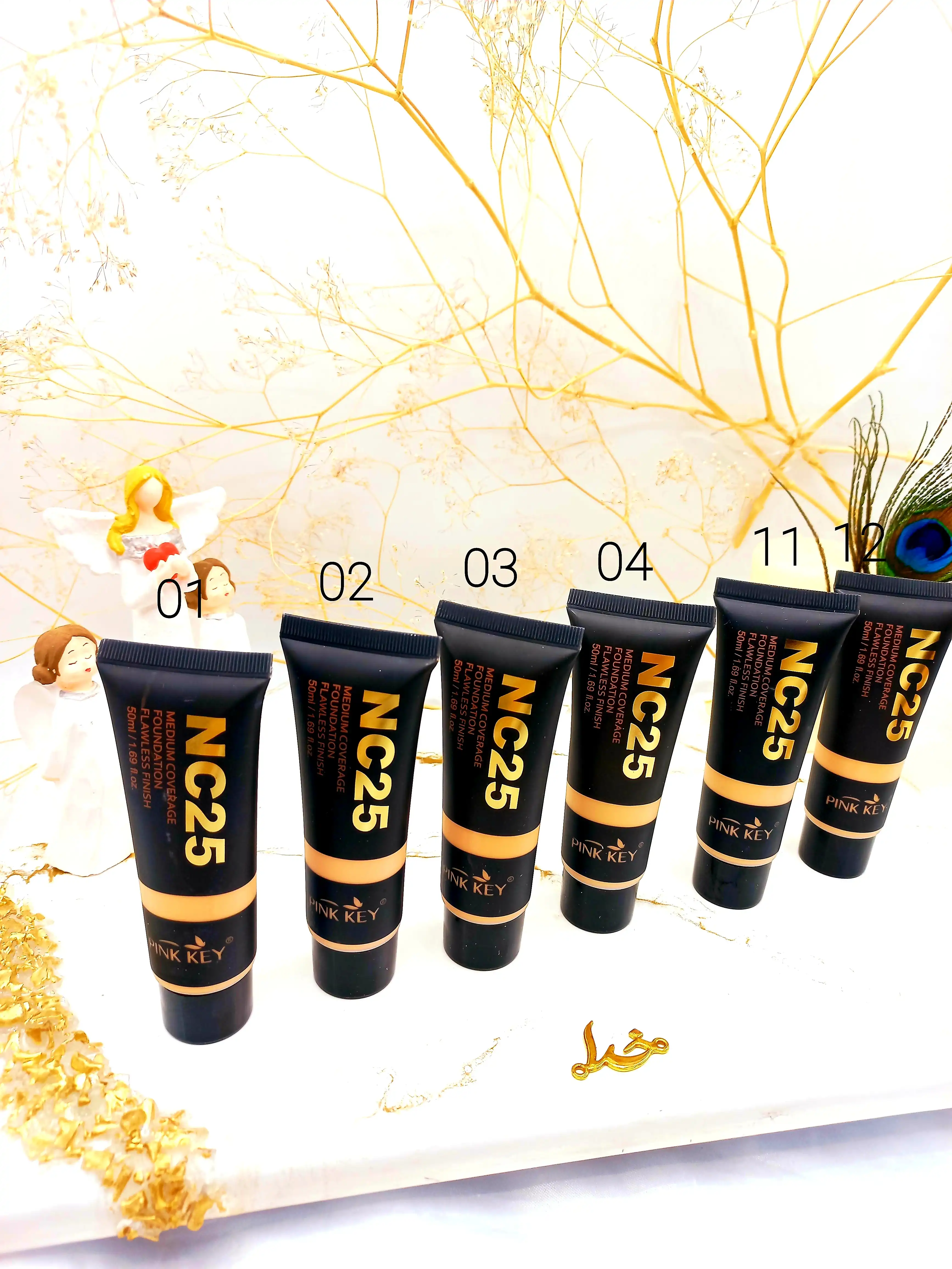 کرم پودر تیوپی مدل NC25 پینک کی pink key کد pB3054