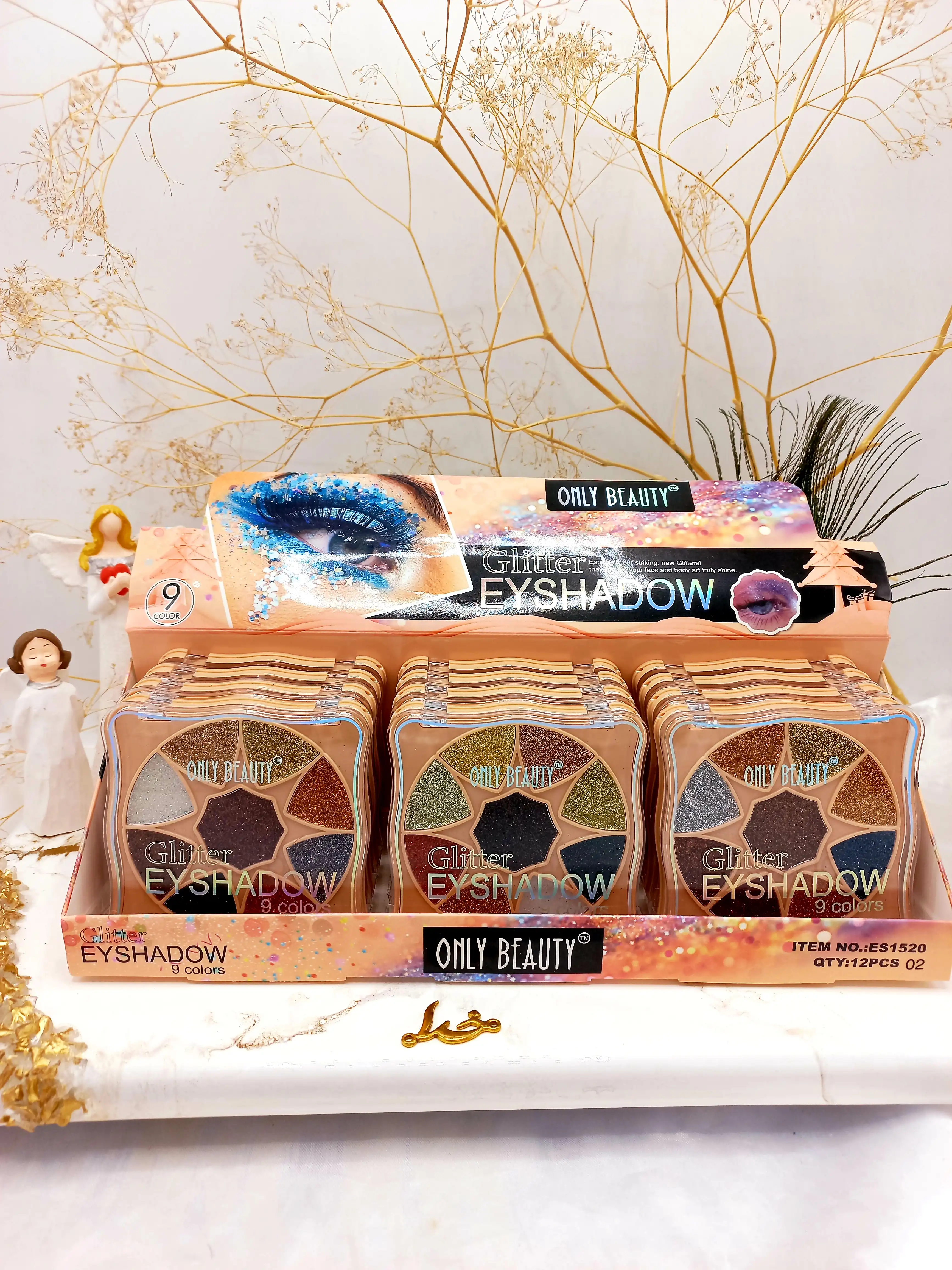 پالت سایه پرطرفدار گلیتری 9 رنگ ONLY BEAUTY کد ES1520