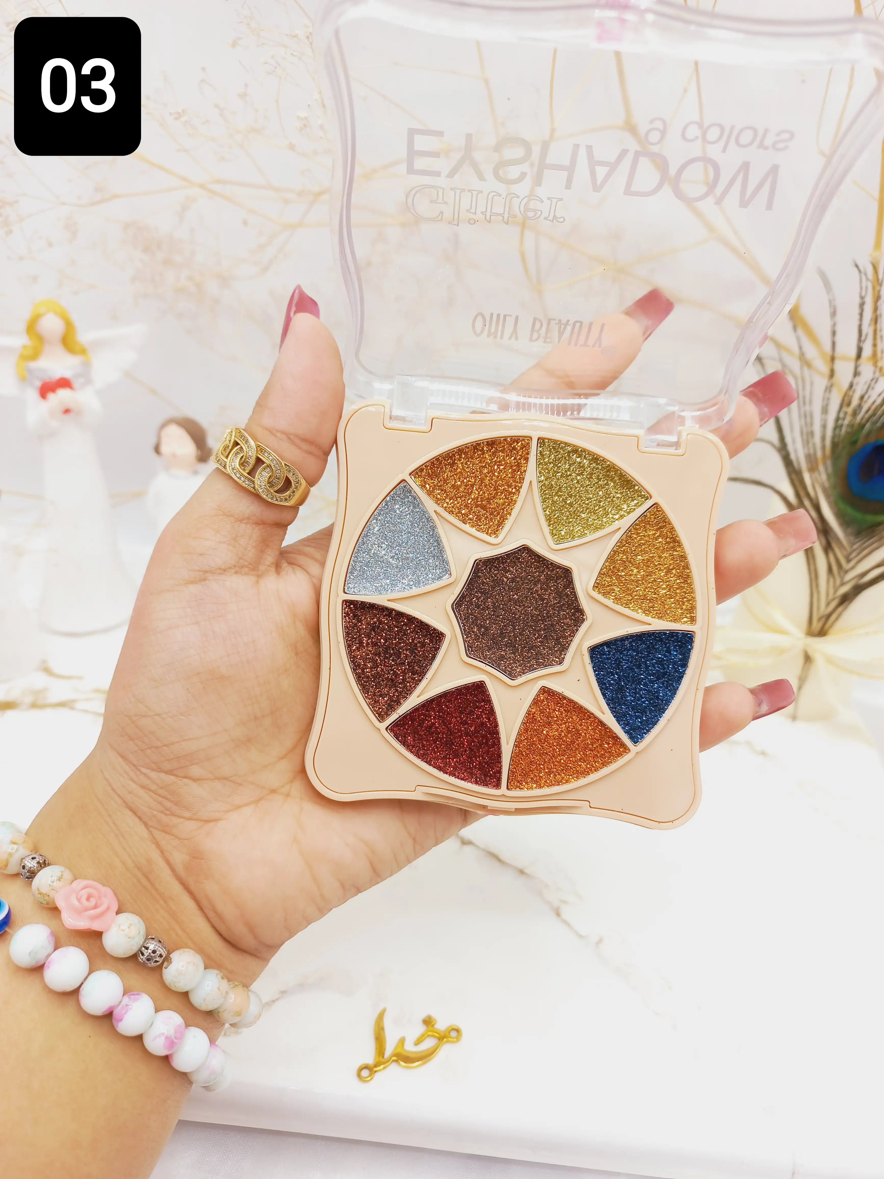 پالت سایه پرطرفدار گلیتری 9 رنگ ONLY BEAUTY کد ES1520