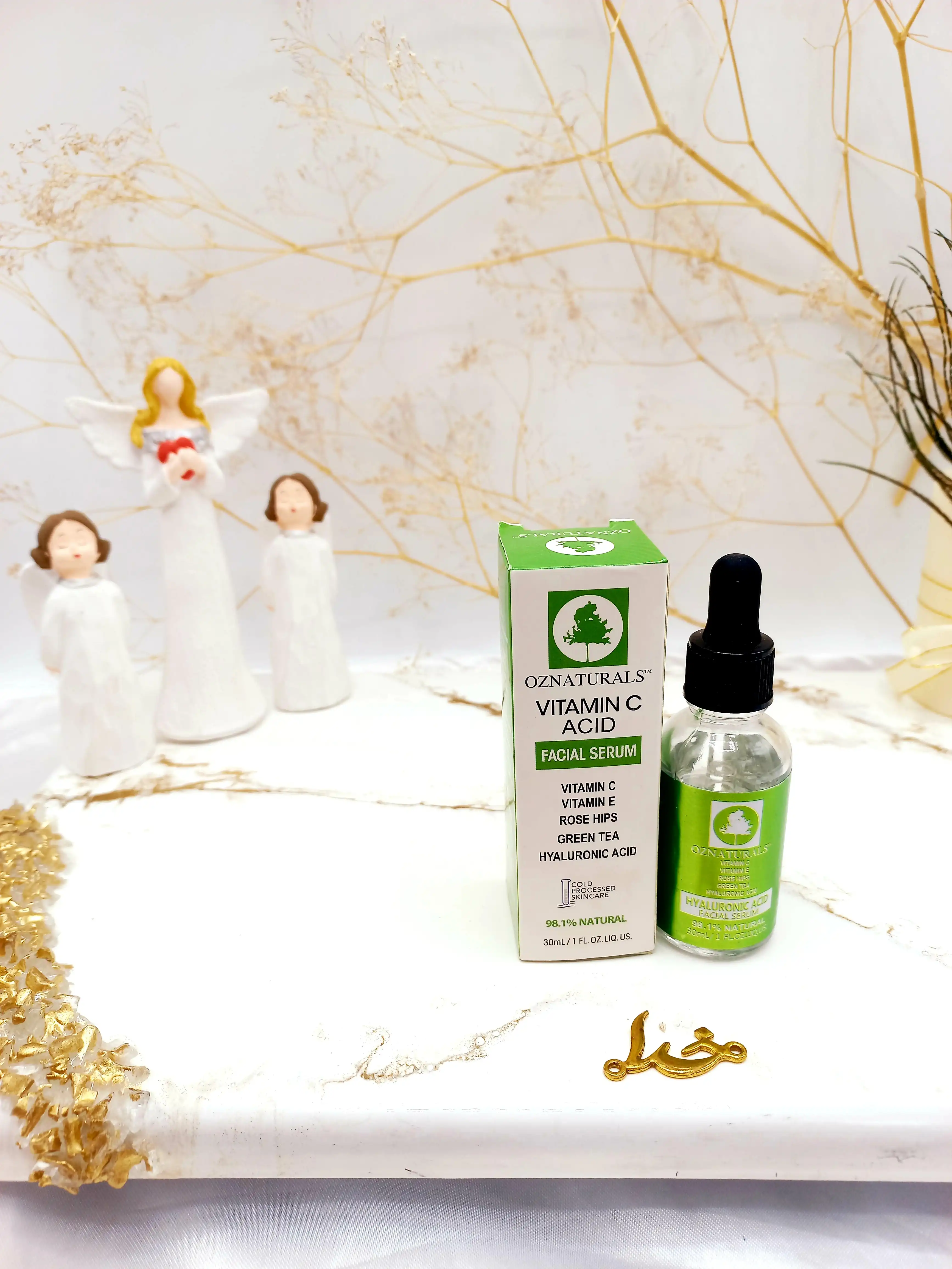 سرم مراقبتی ویتامین سی و هیالورونیک اسید OZNATURALS