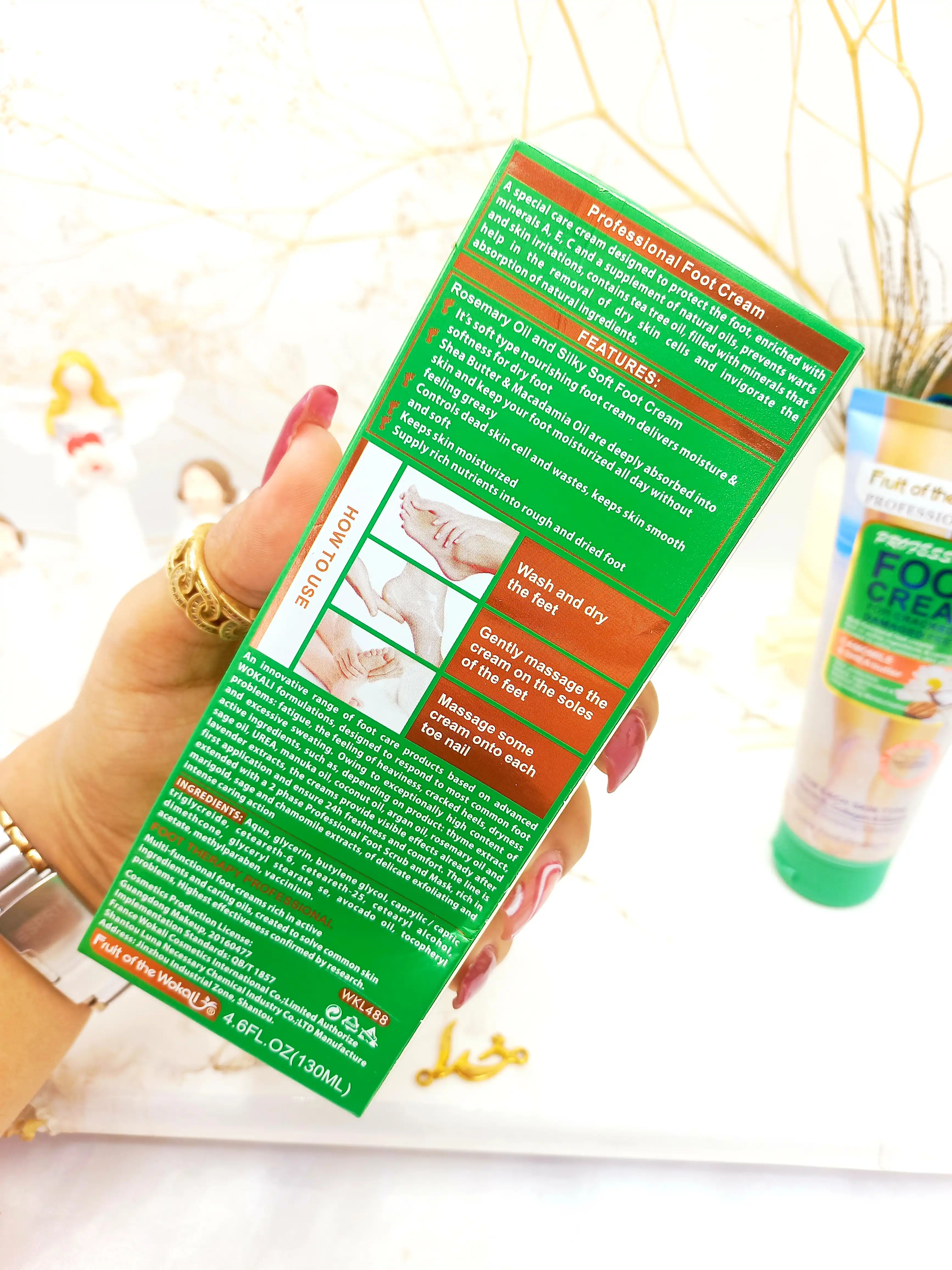 کرم رفع خشکی و ترک پا بابونه و کره شیا وکالی WOKLAI کد WkL488