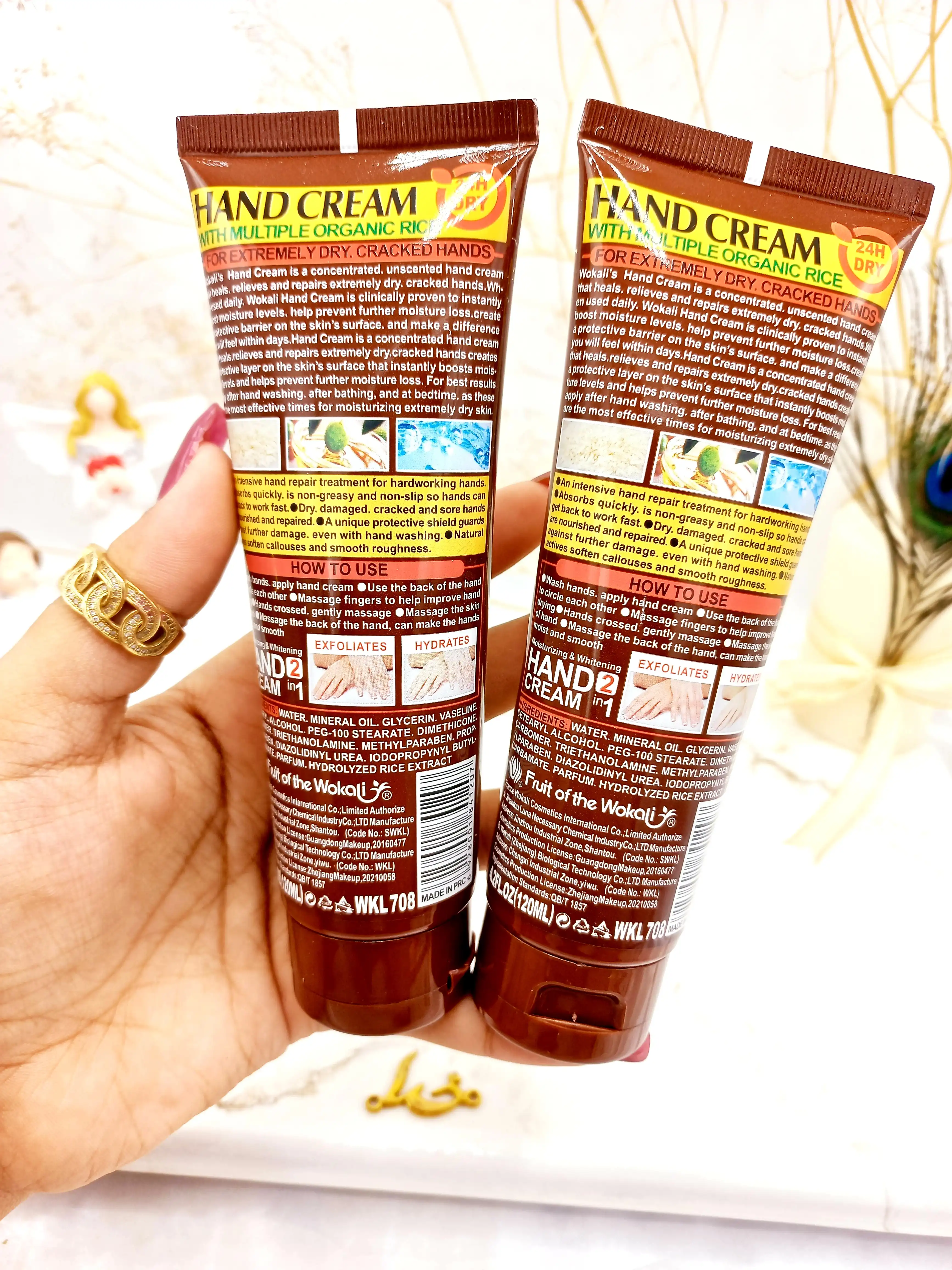 کرم مرطوب کننده و ترمیم کننده دست عصاره برنج وکالی کد WKL708