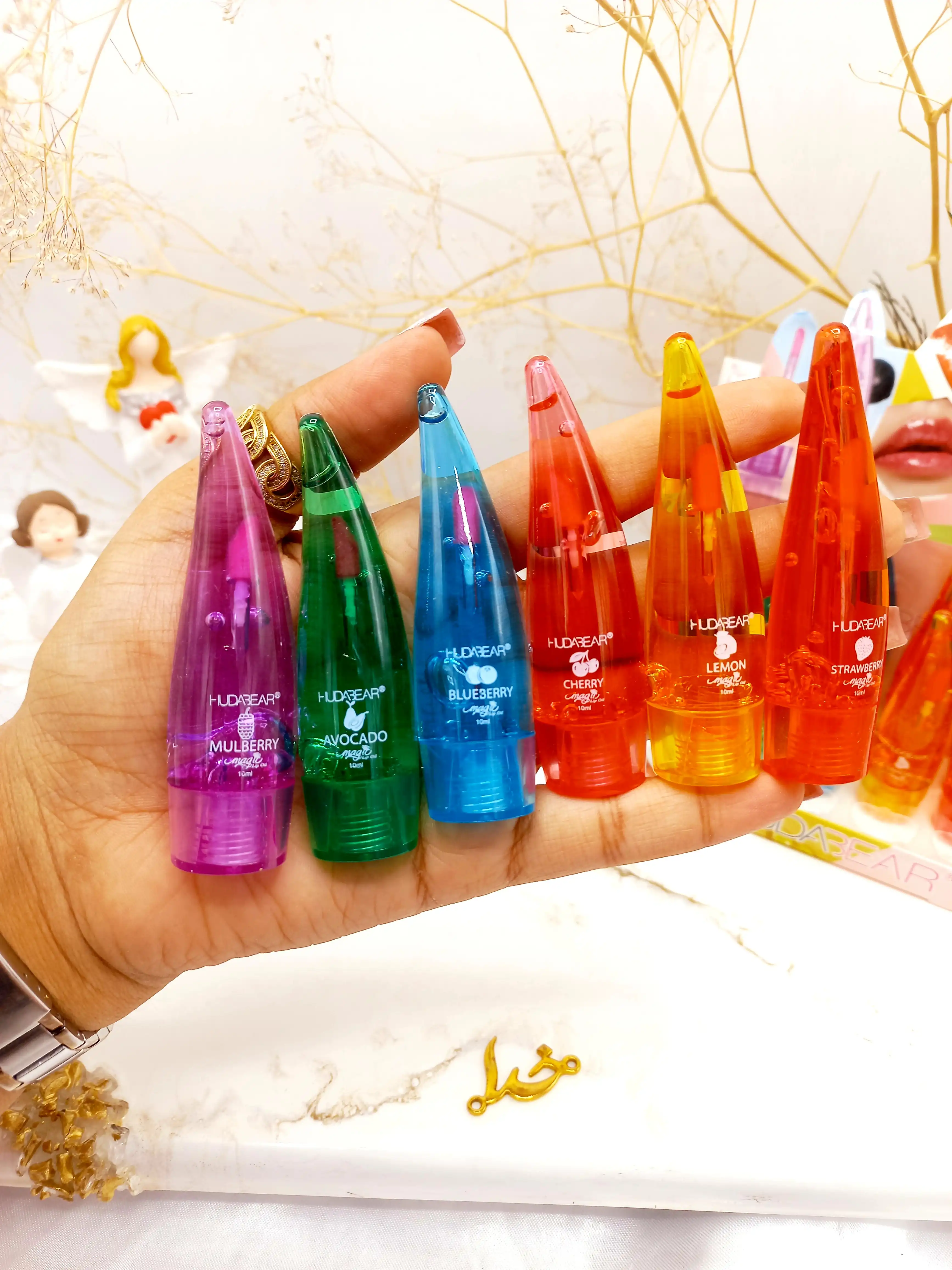 برق لب و لیپ گلاس حرارتی طرح آلوئه ورا هدا بر HUDA BEAR کد 5953