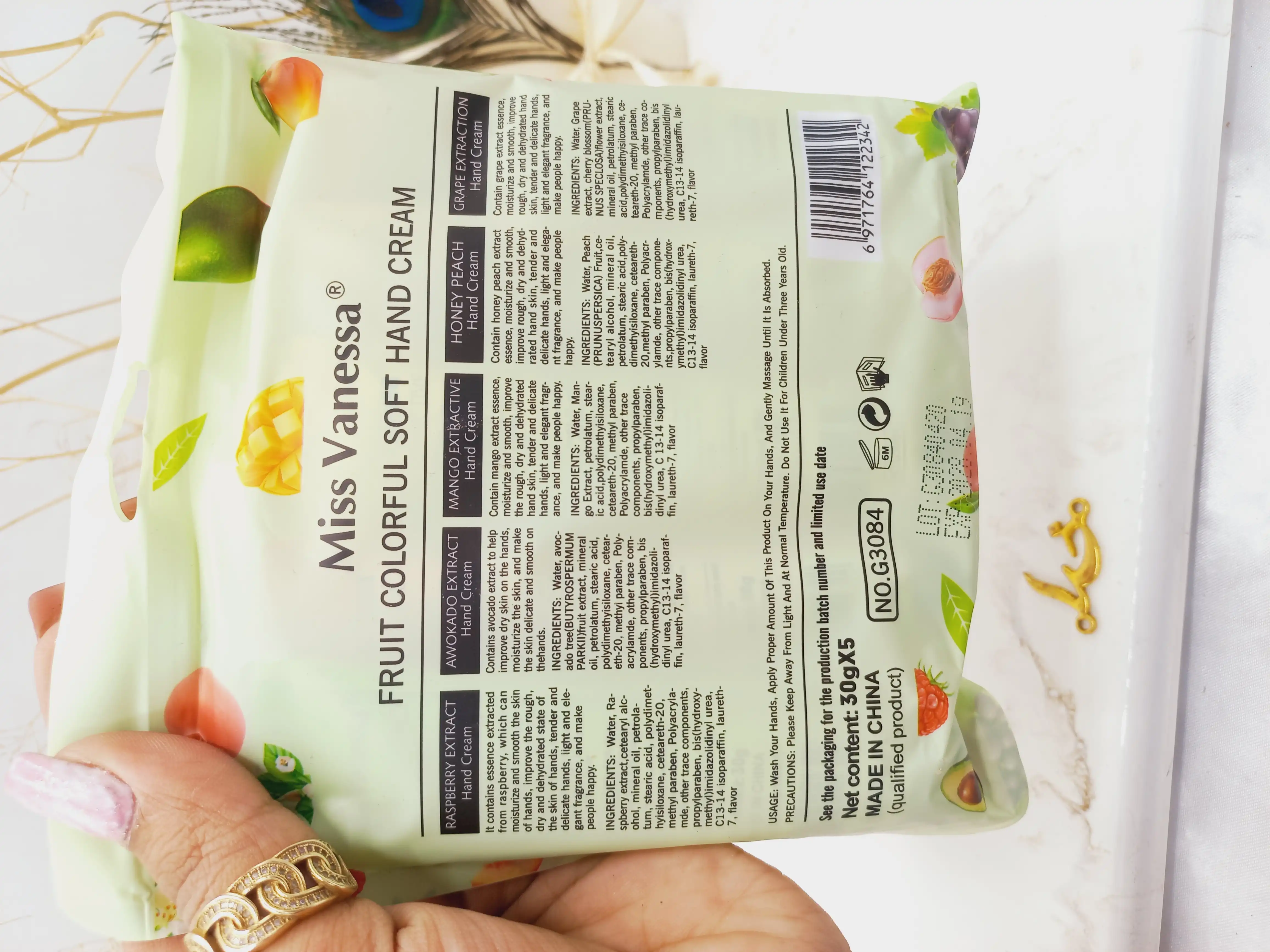 پک کرم دست 5 عددی میوه ای خوشبو Miss vanessa