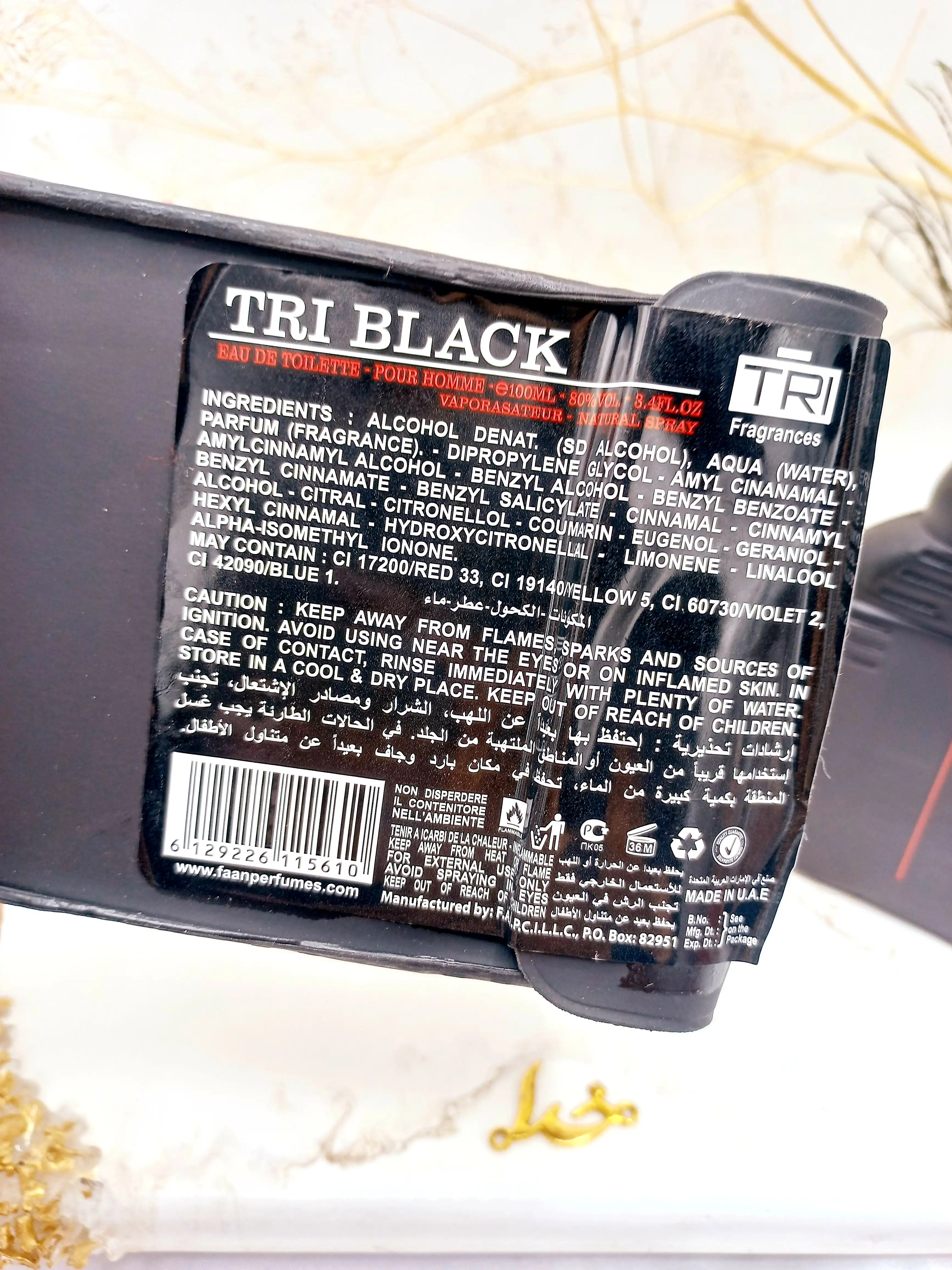 ادکلن مردانه کیفی  TRI BLACK کد 5610