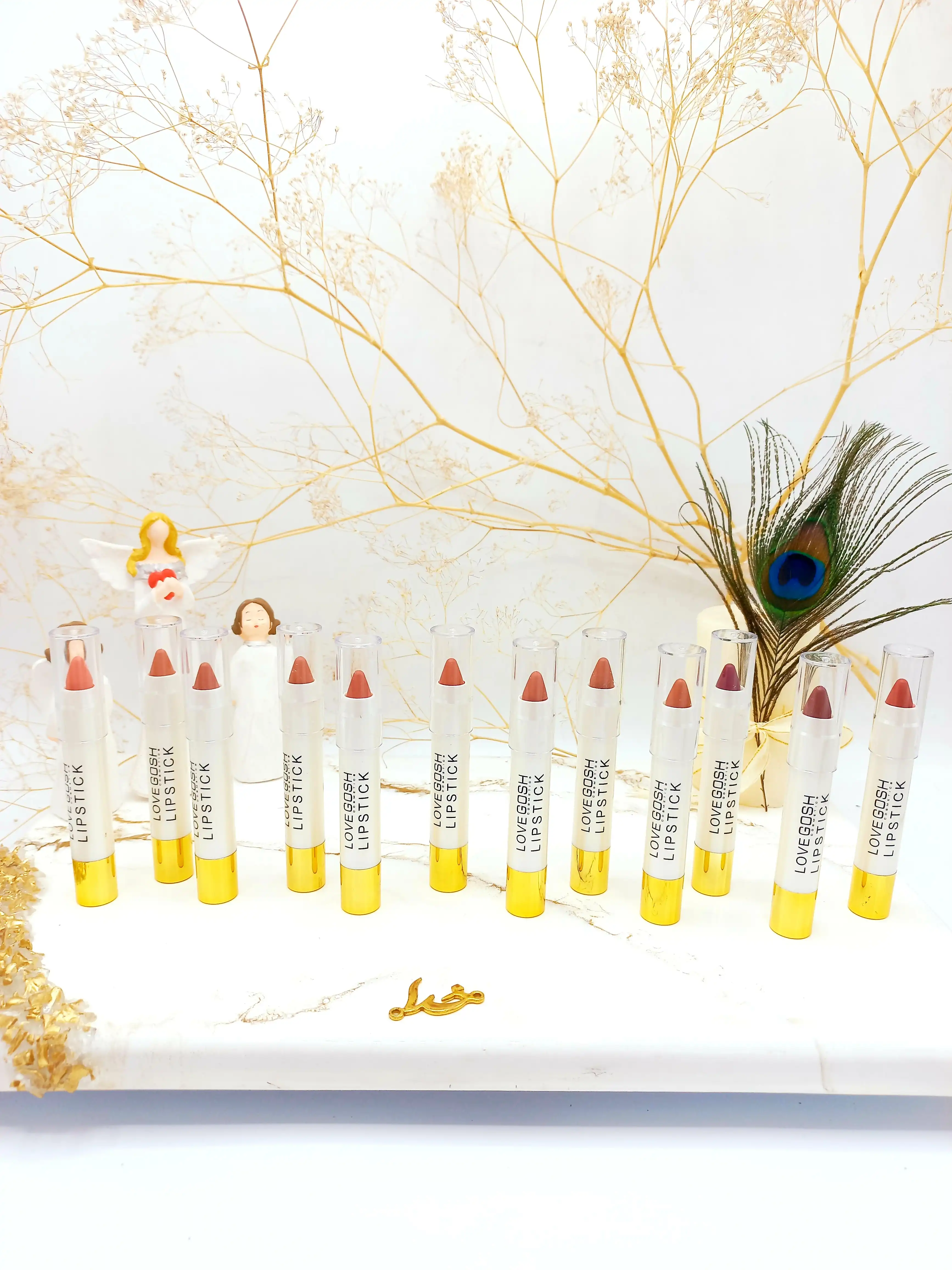 پک 6 تایی رژ جامد لاو گاش مات 7D کیفیت عالی LOVE GOSH کد LG01