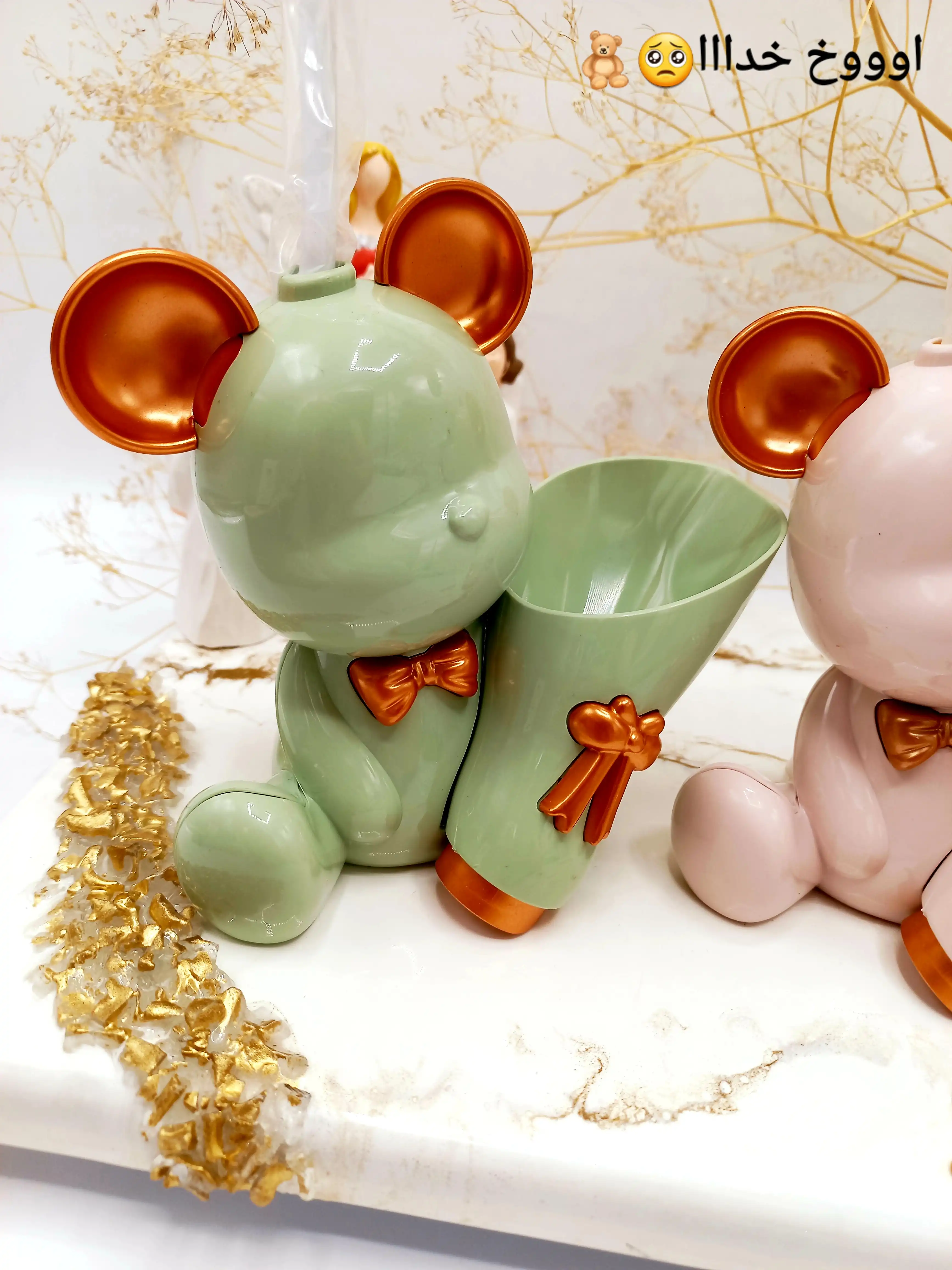 پنکه مینی فانتزی طرح خرس بانمک به همراه جامدادی