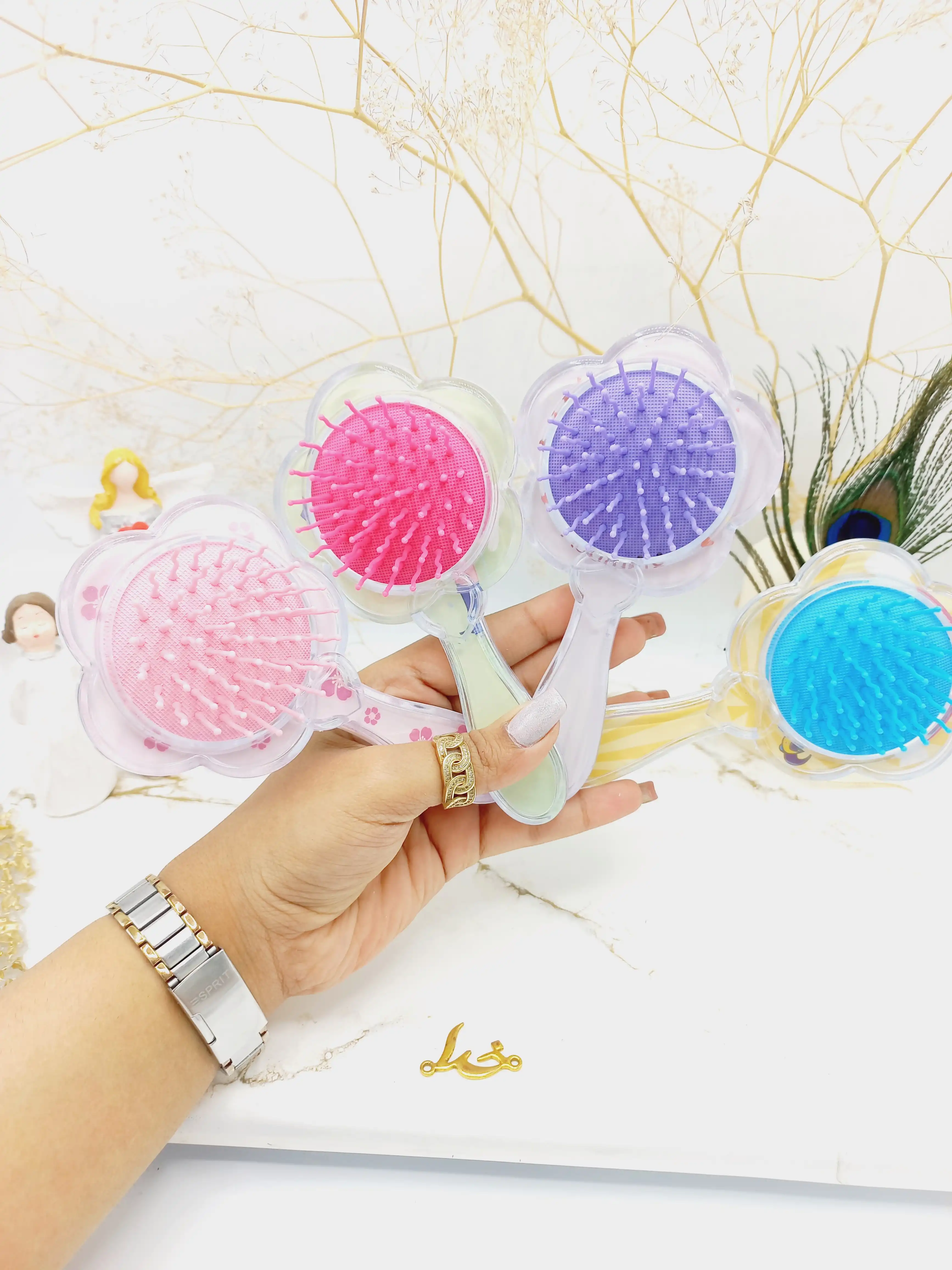 شانه مو بچگانه طرح گل