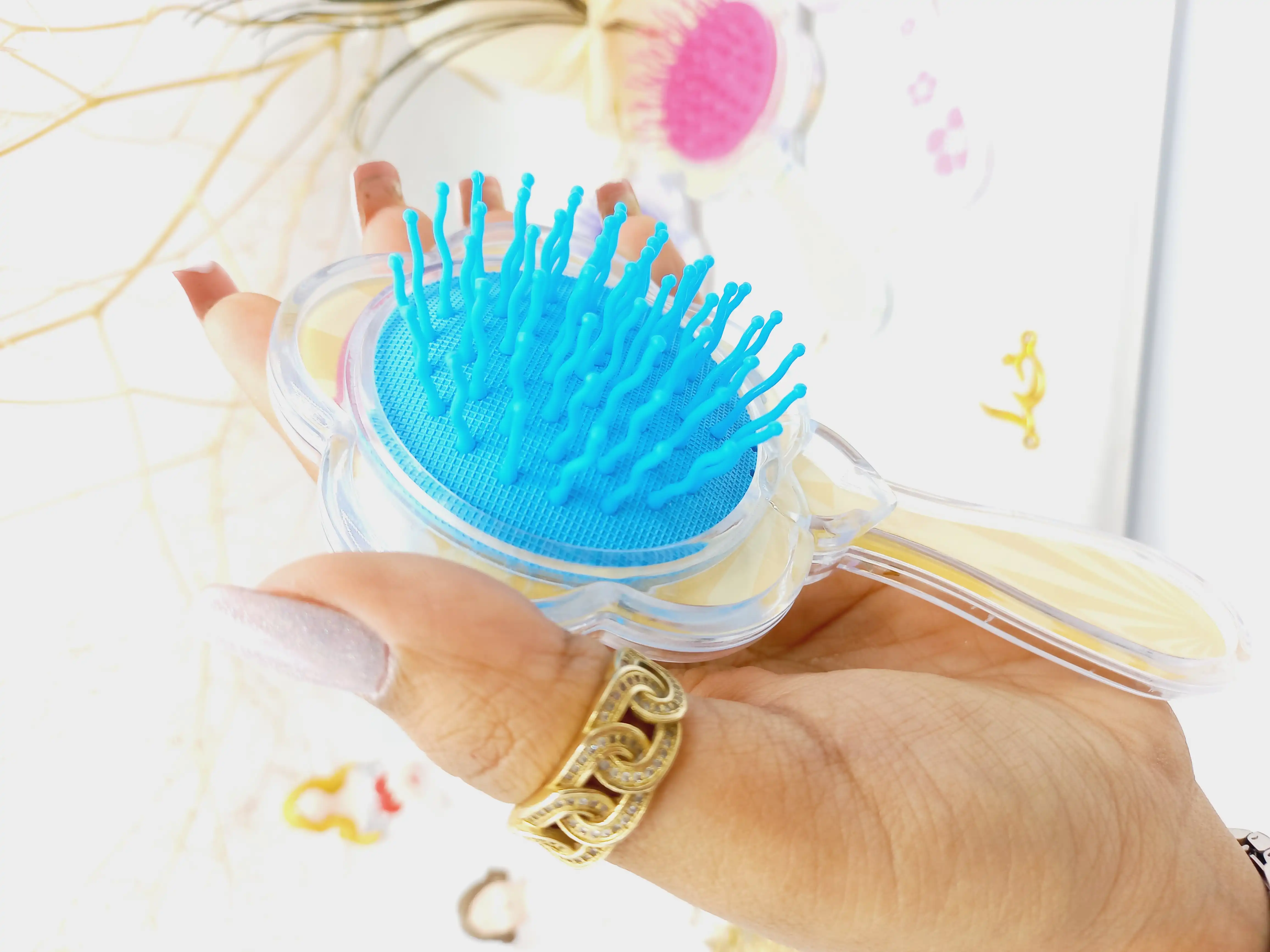 شانه مو بچگانه طرح گل