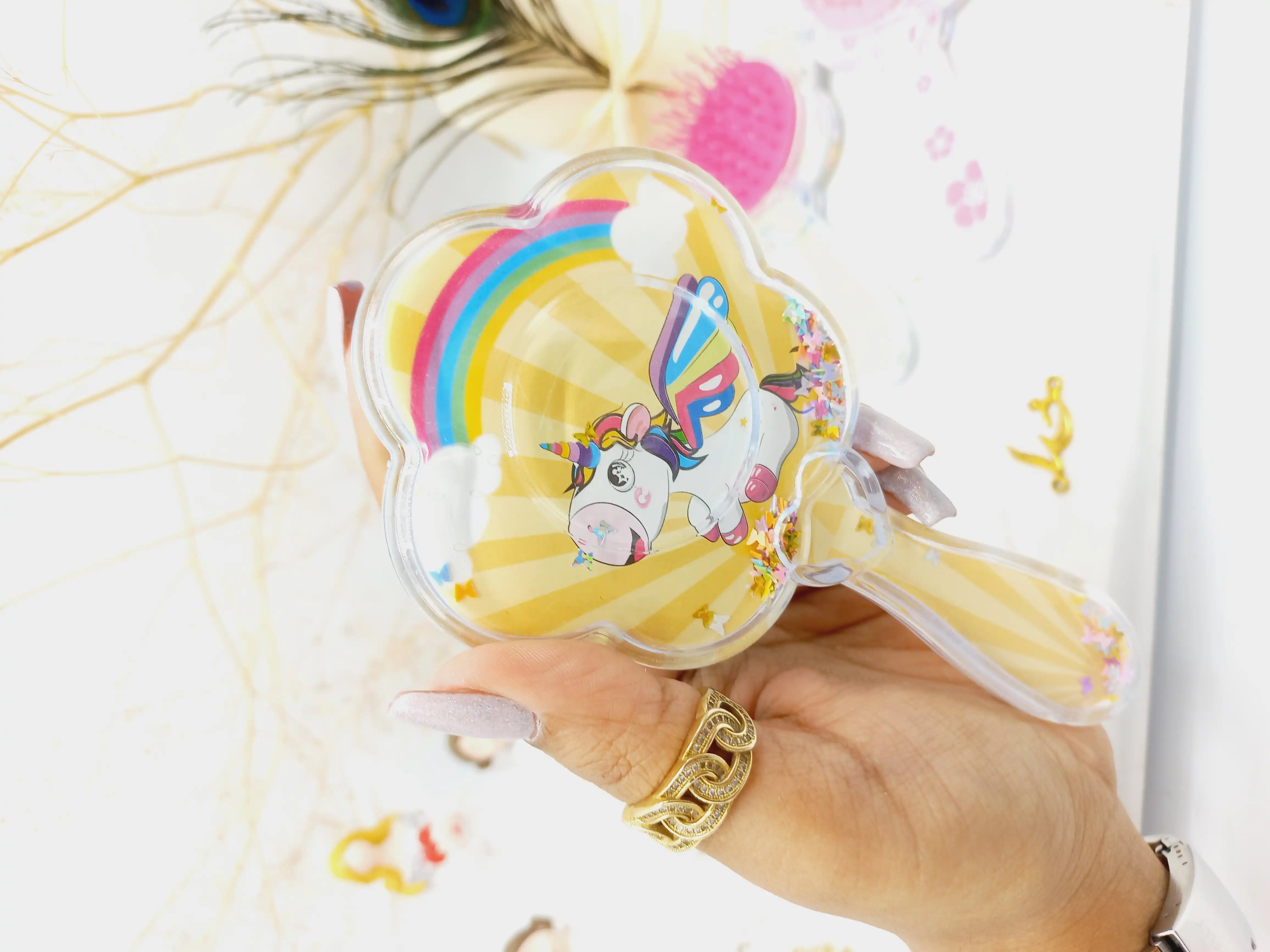 شانه مو بچگانه طرح گل