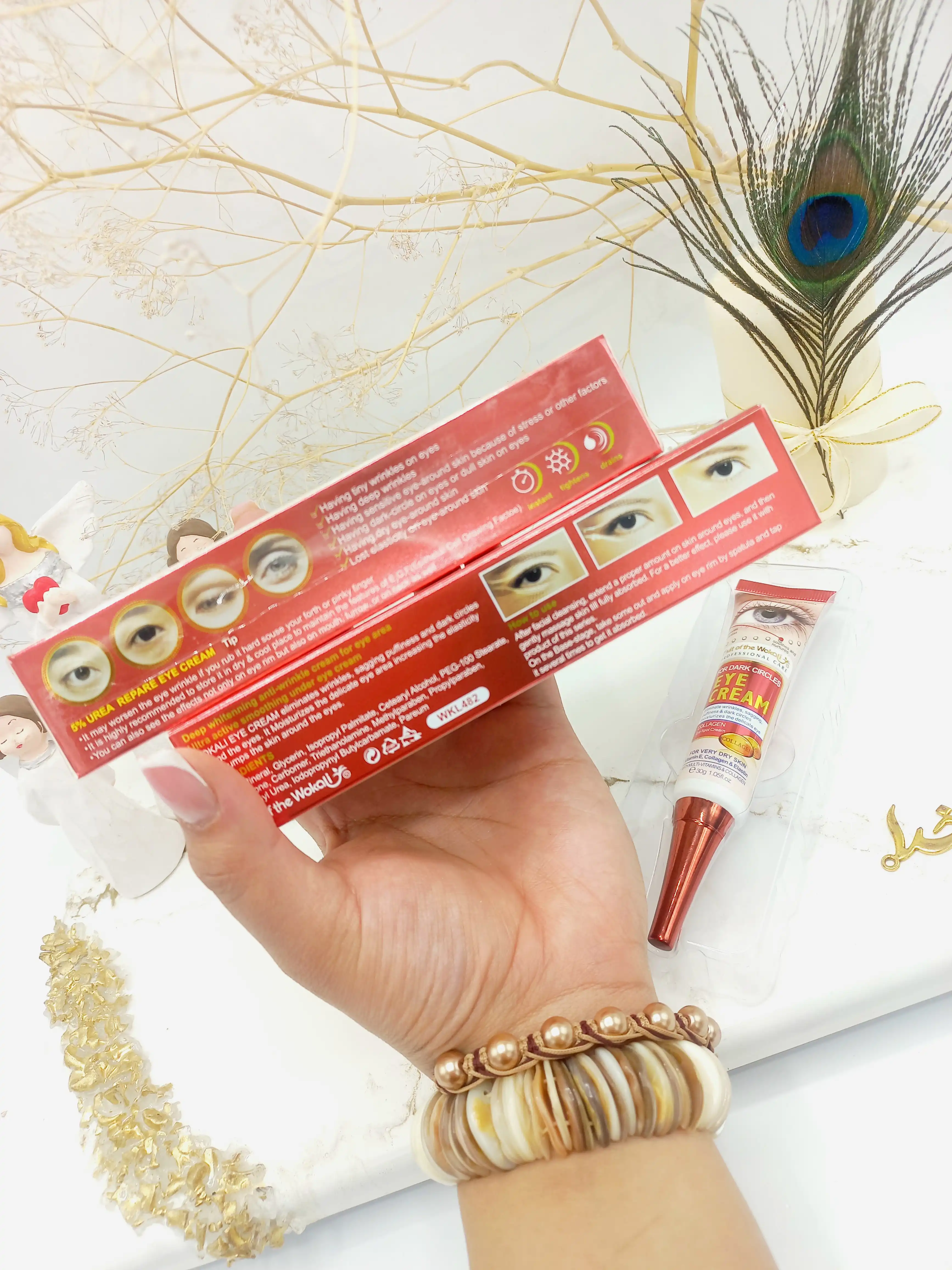 کرم تخصصی از بین برنده چین و چروک افتادگی پف و سیاهی دور چشم برند وکالی Wokali کد WKL482