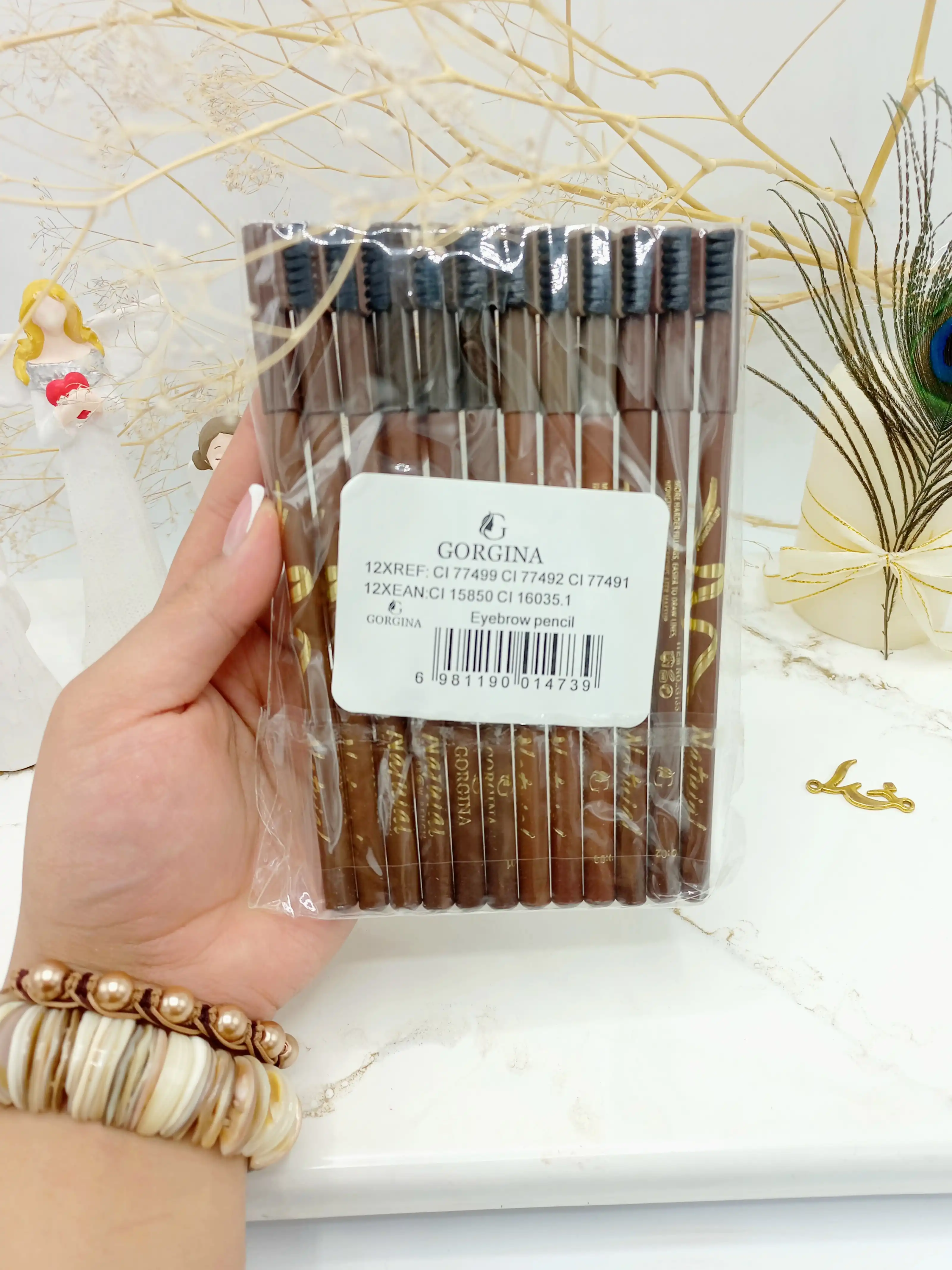 مداد ابرو فرچه دار بسته 12 عددی جورجینا GORGINA