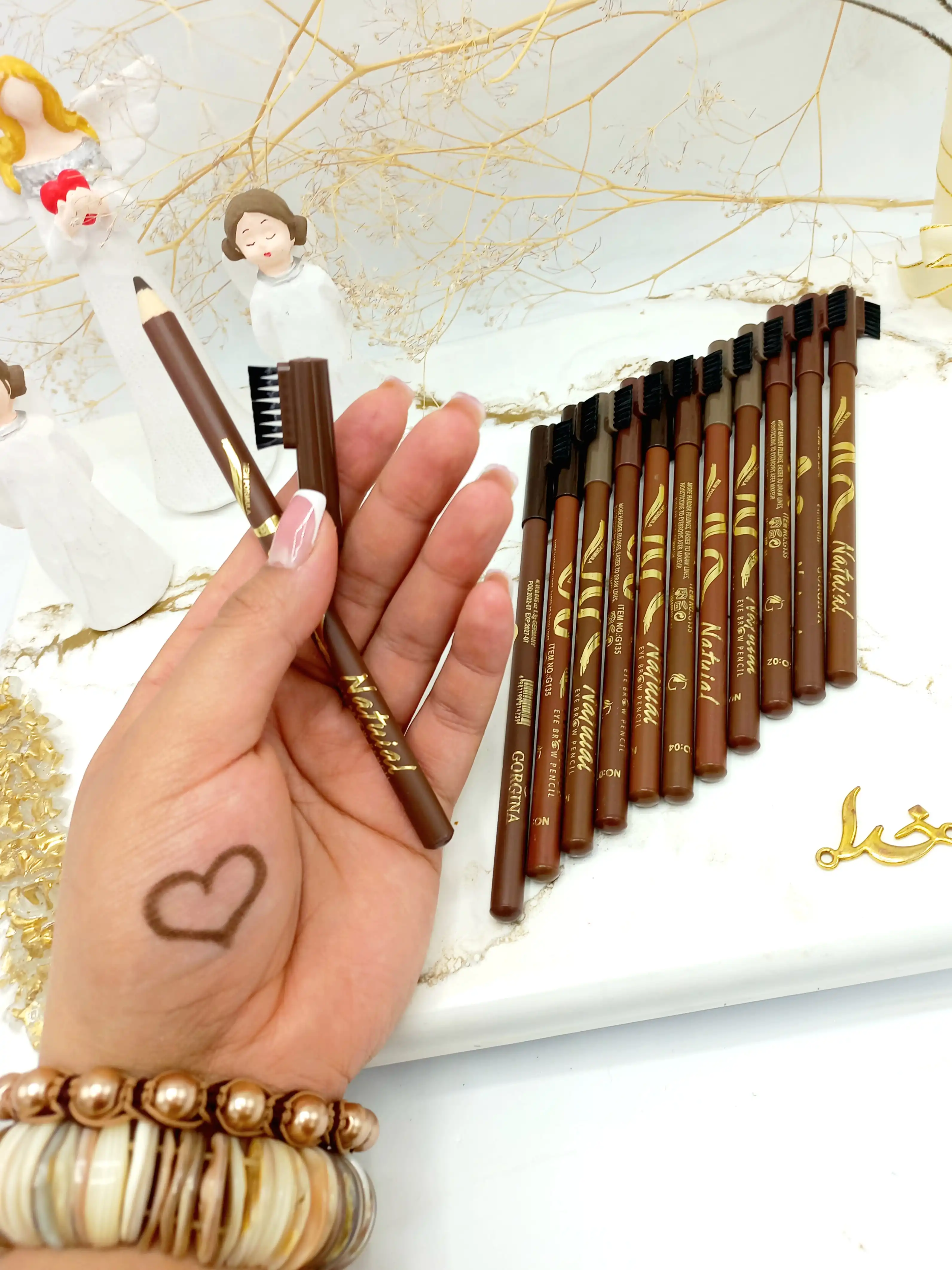 مداد ابرو فرچه دار بسته 12 عددی جورجینا GORGINA