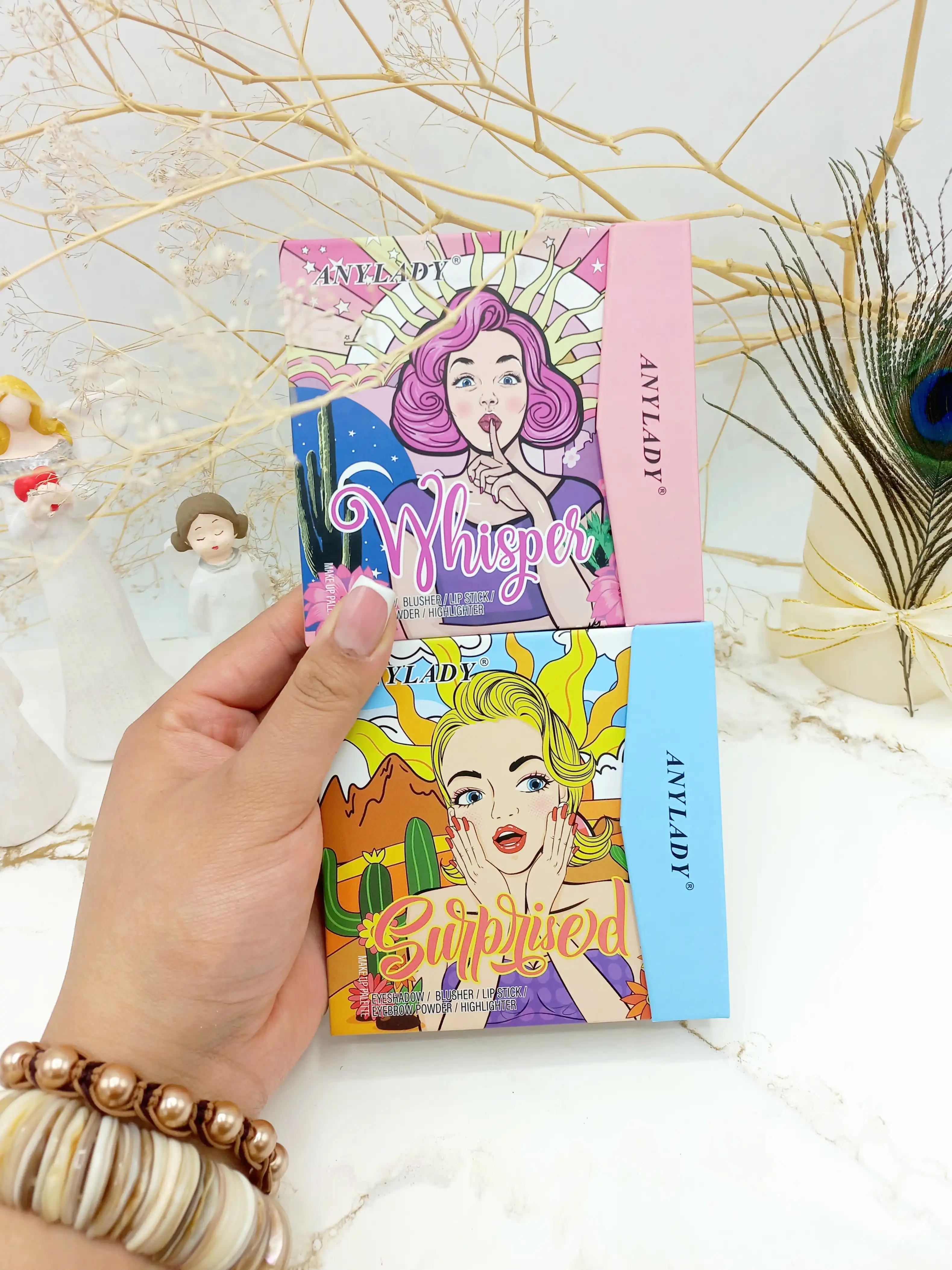 پالت سایه و رژ آنالیدی طرح دختر ANYLADY کد 8658FE