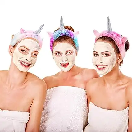 هدبند حوله ای دخترانه مدل تک شاخ یونیکورن با کیفیت