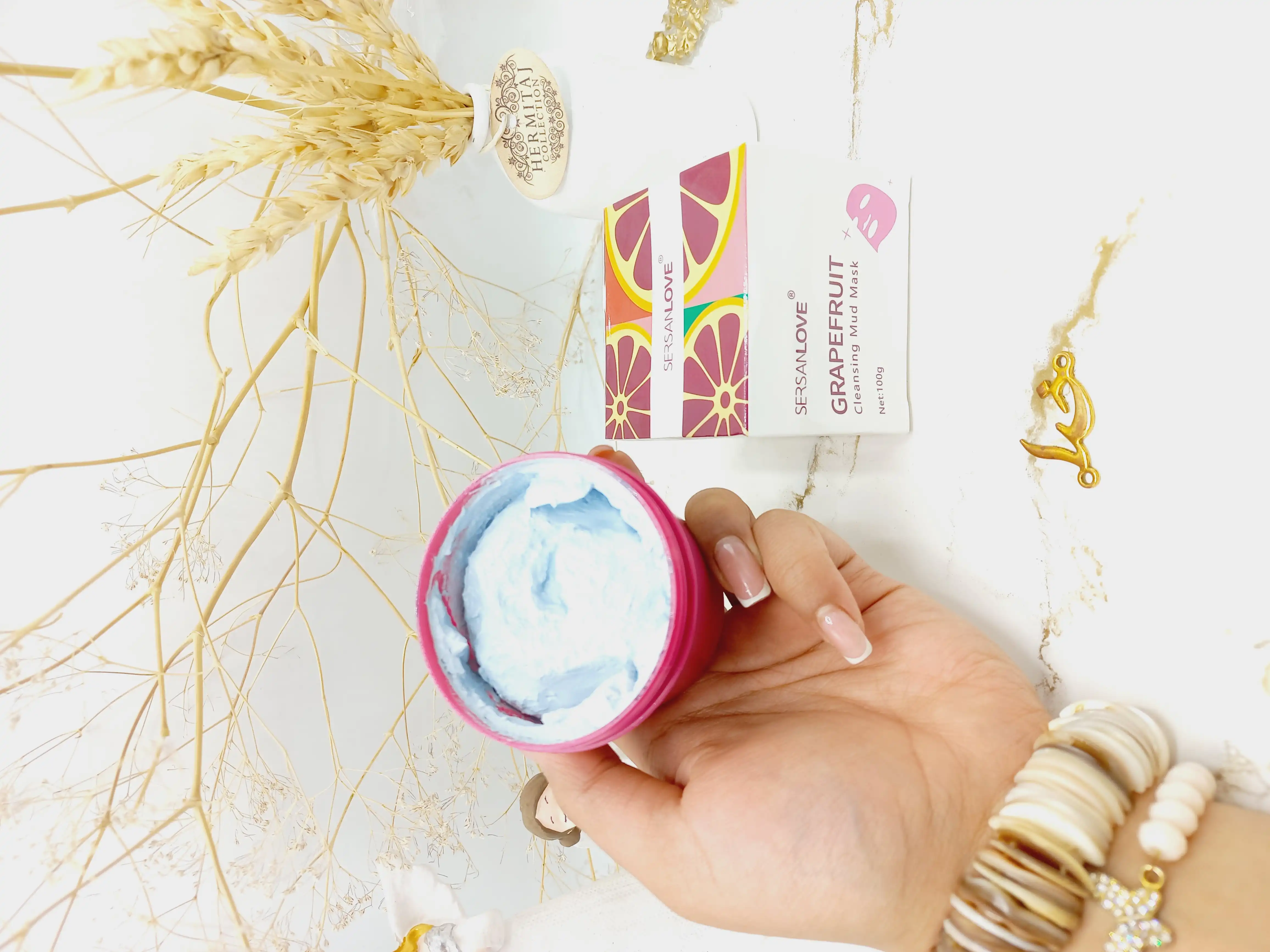 مود ماسک ( ماسک گچی ) صورت کاسه ای عصاره پرتقال خونی سرسان لاو 100 گرم کد 2401