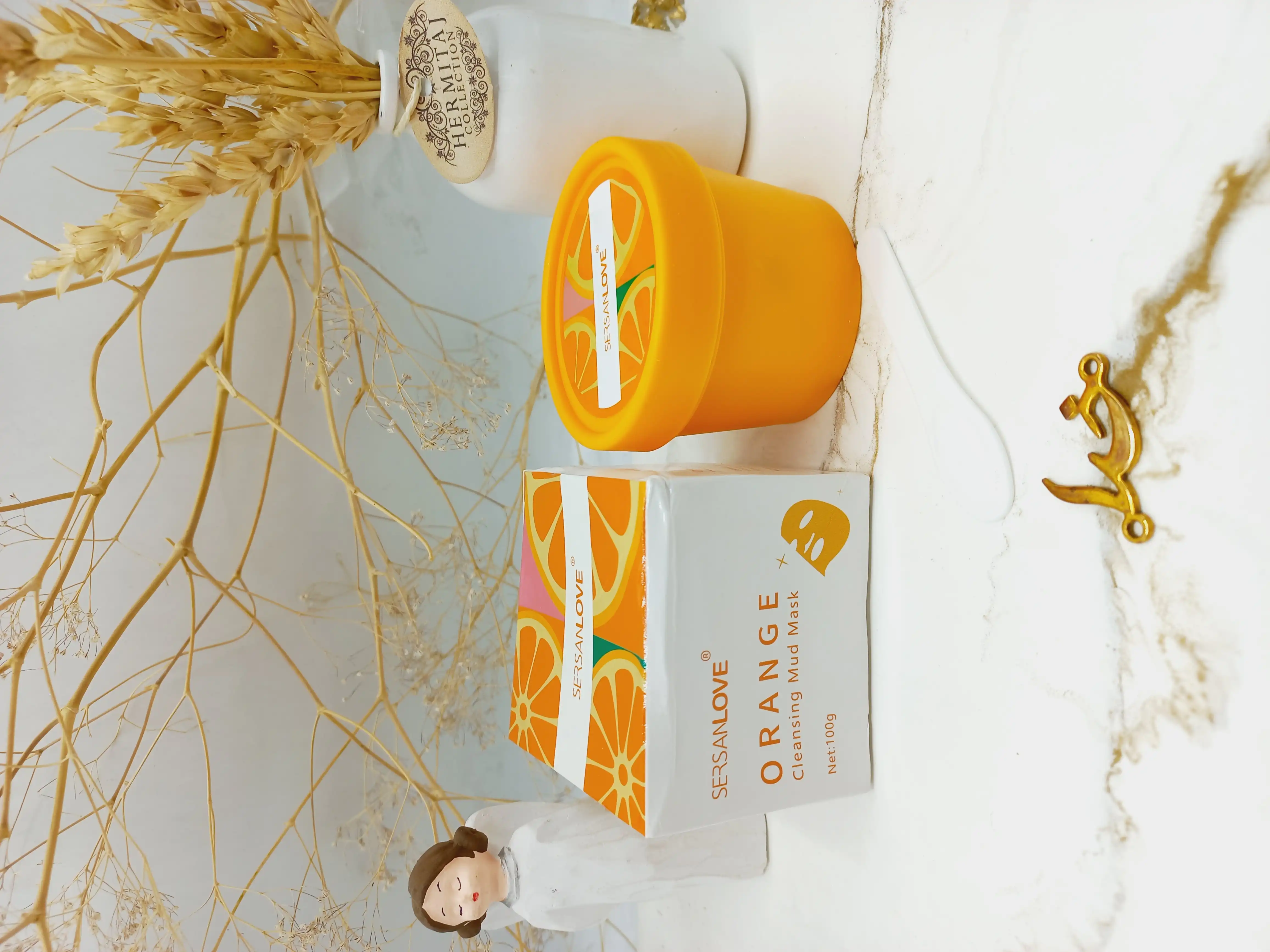 مود ماسک ( ماسک گچی ) صورت کاسه ای عصاره پرتقال سرسان لاو 100 گرم