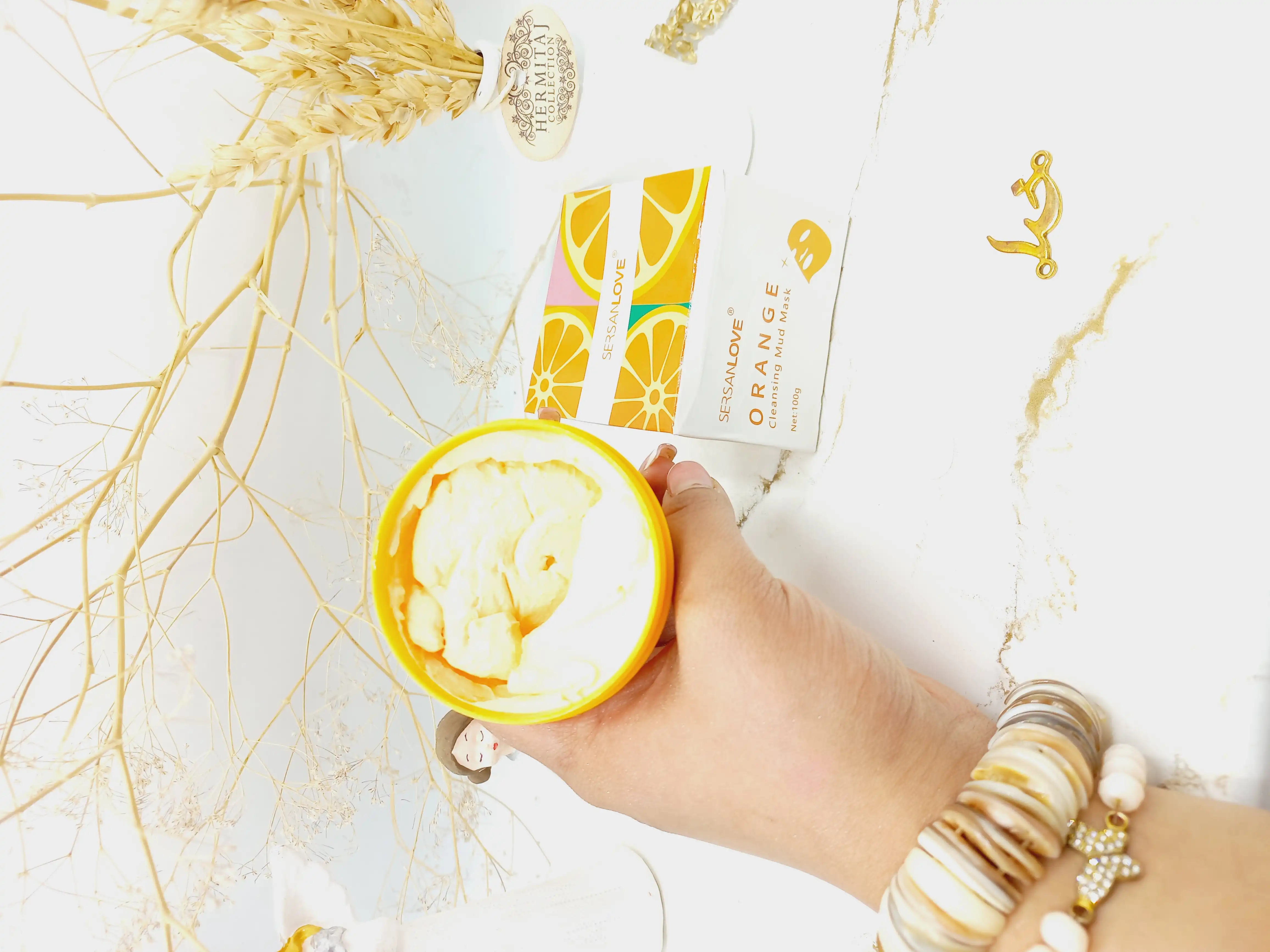 مود ماسک ( ماسک گچی ) صورت کاسه ای عصاره پرتقال سرسان لاو 100 گرم