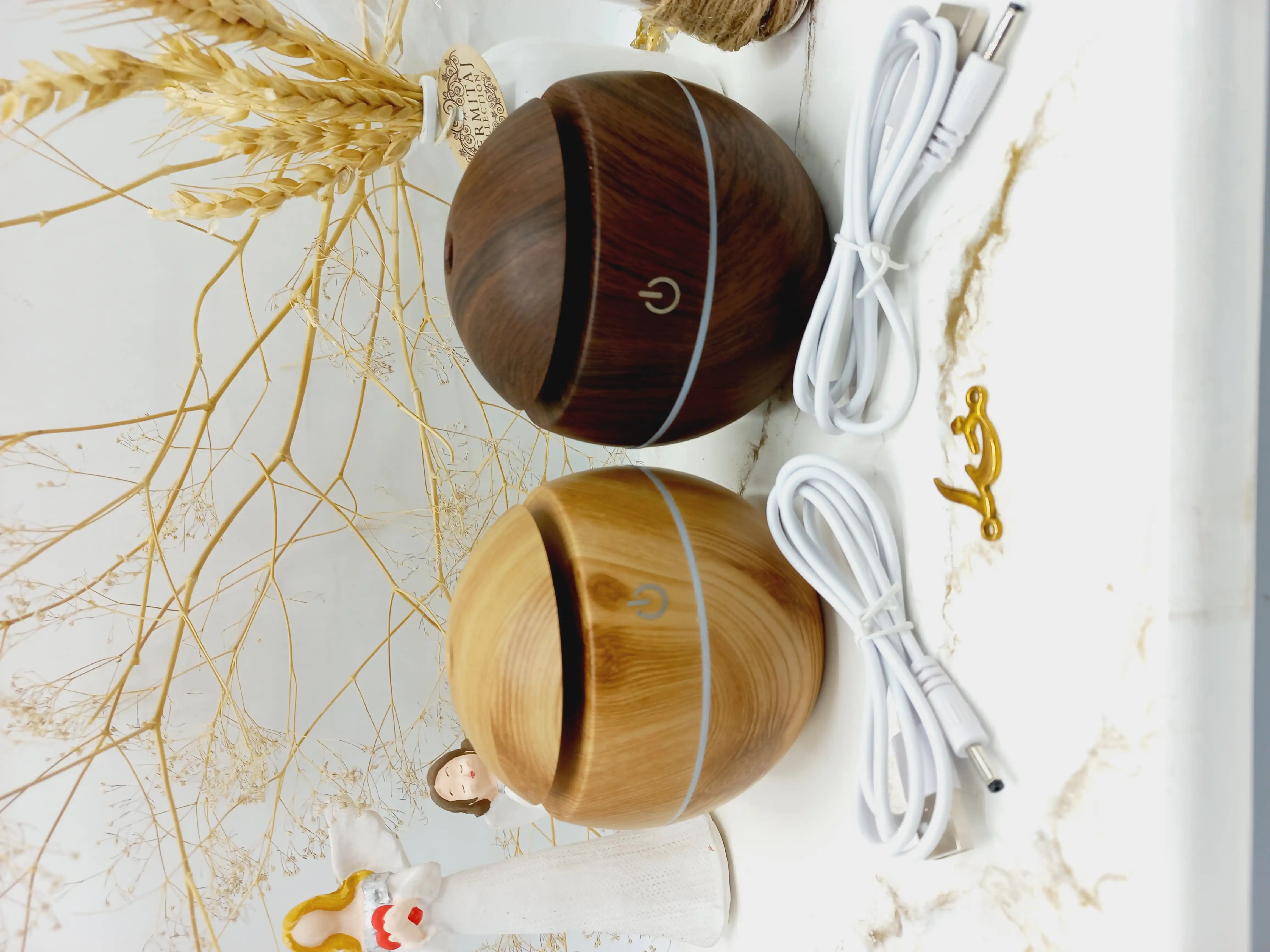 دستگاه بخور عطر طرح چوبی و دکمه لمسی با LED تغییر رنگ آلتراسونیک