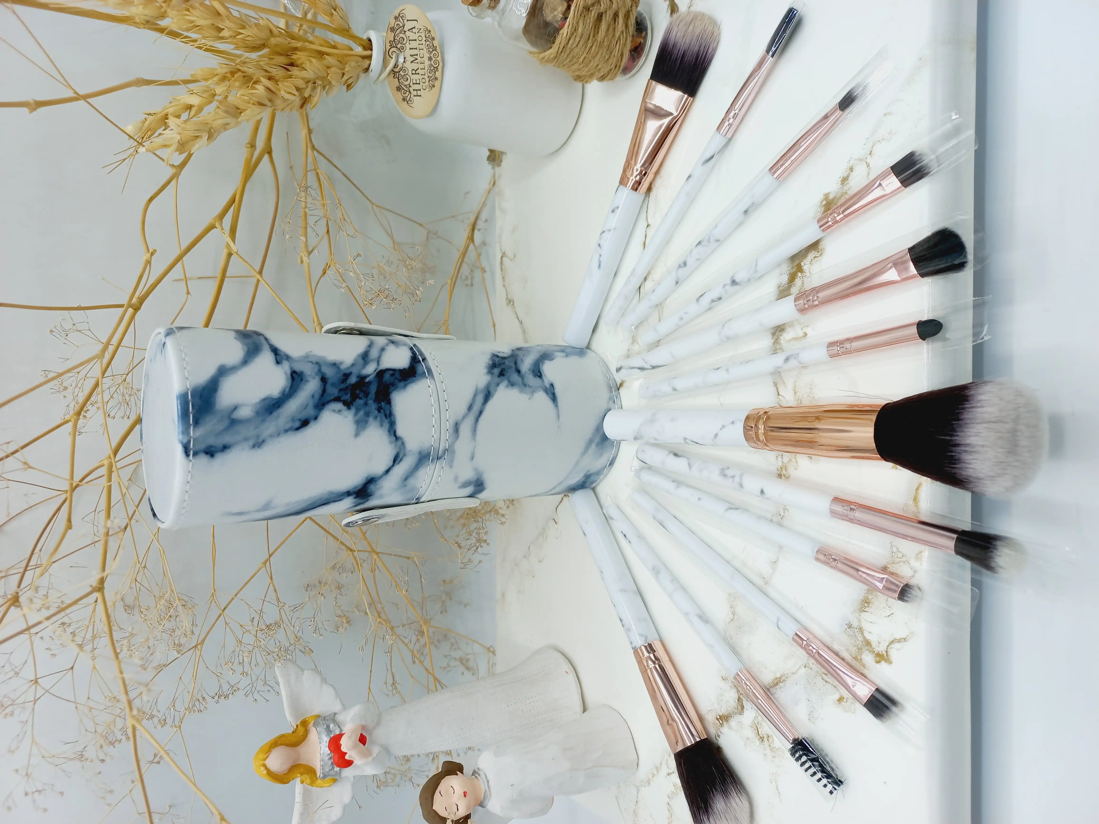 ست براش دوازده تیکه استند استوانه ای سرامیکی