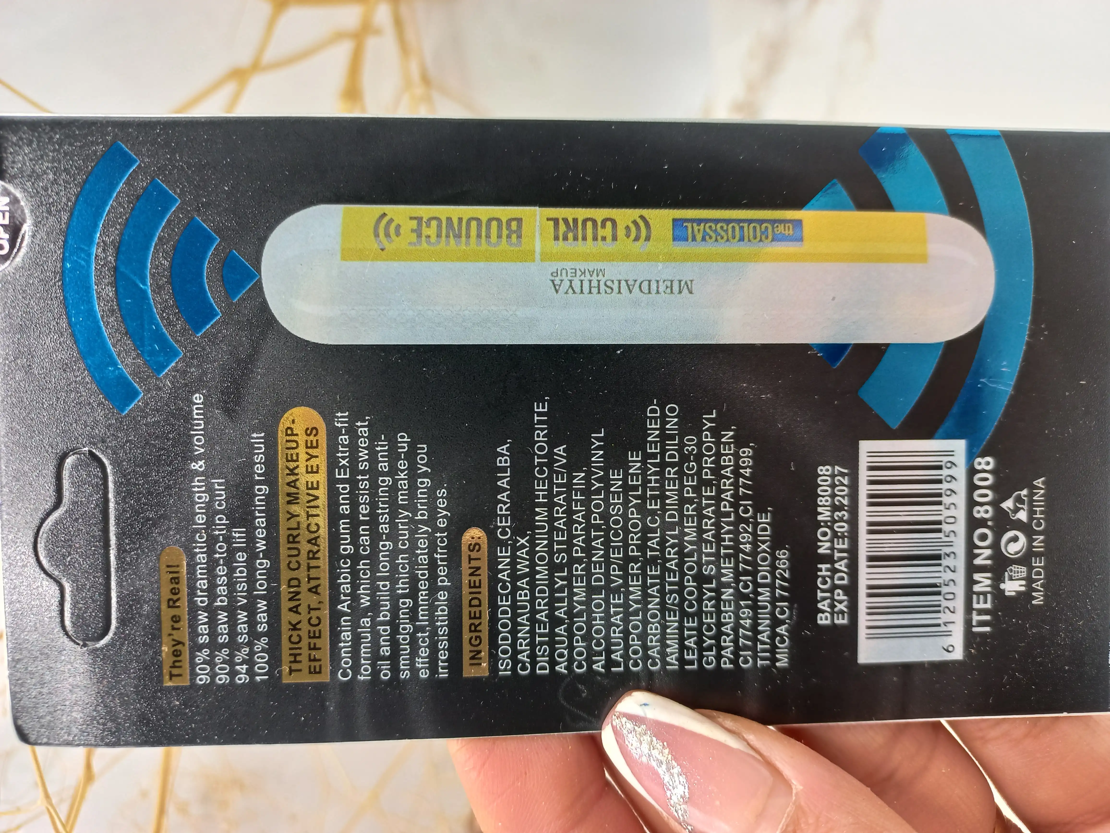 ریمل ضد آب برند کرل بونس CURL BOUNCE کد M8008