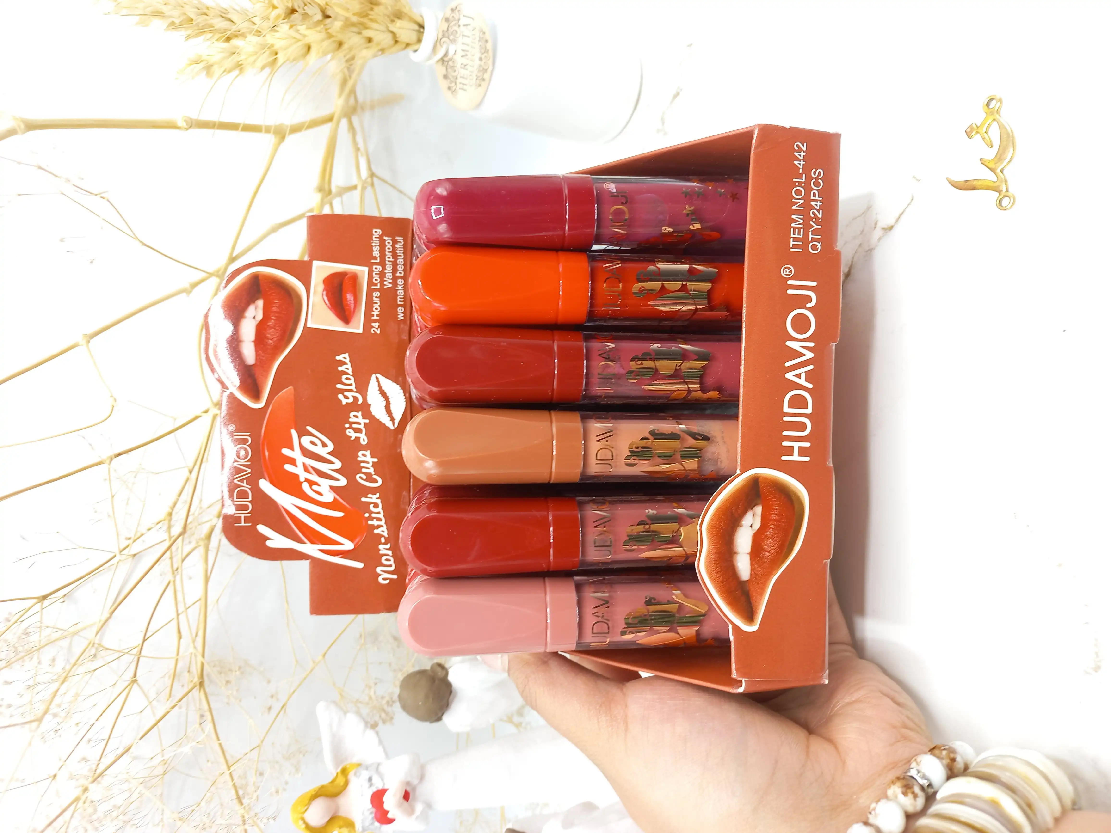 پک 6 تایی رژ لب مایع ضد آب هدی موجی ‏HUDAMOJI‏ کد L442