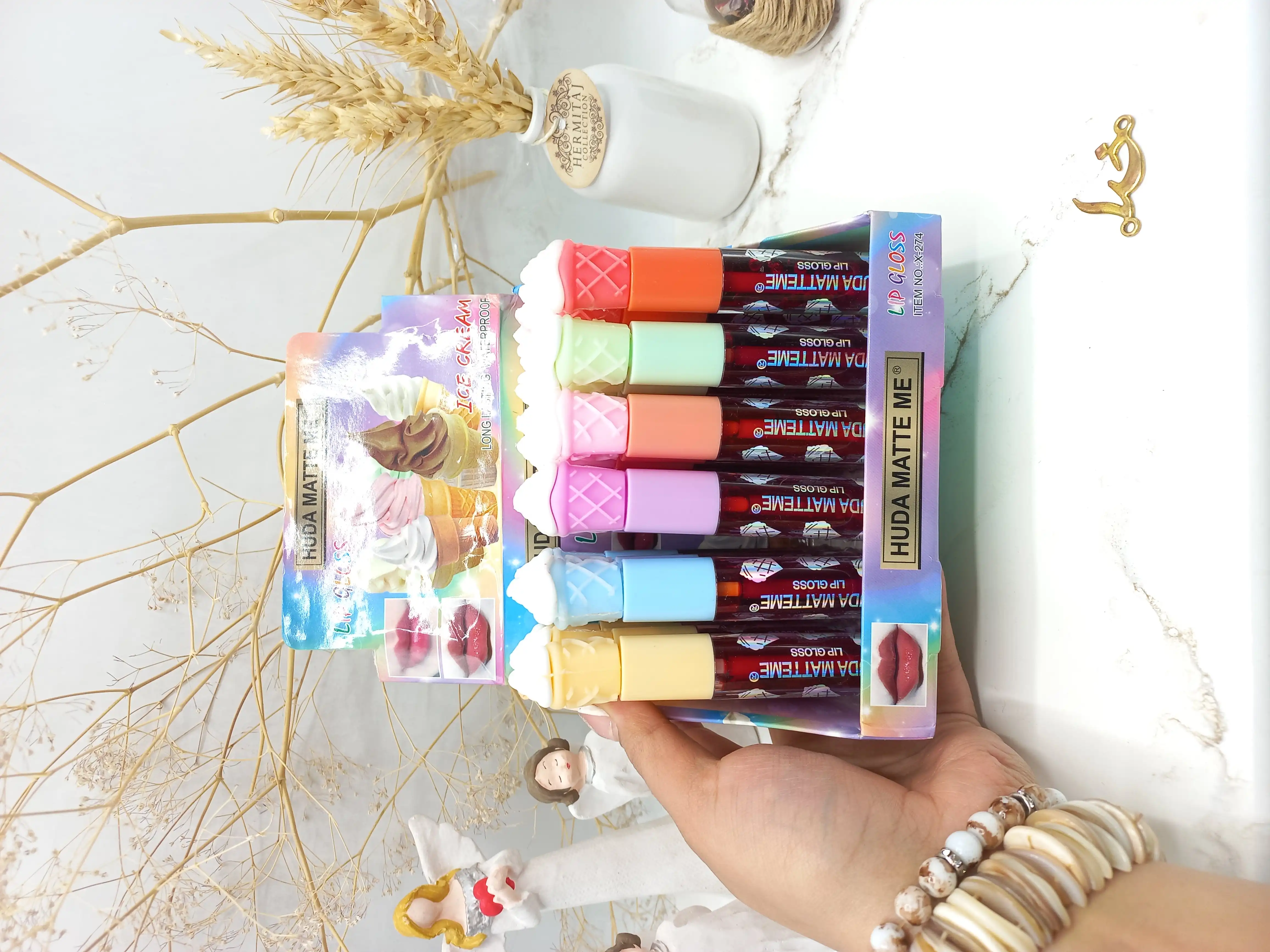 تینت لب طرح بستنی هدی مات می HUDA MATTE ME کد 5646