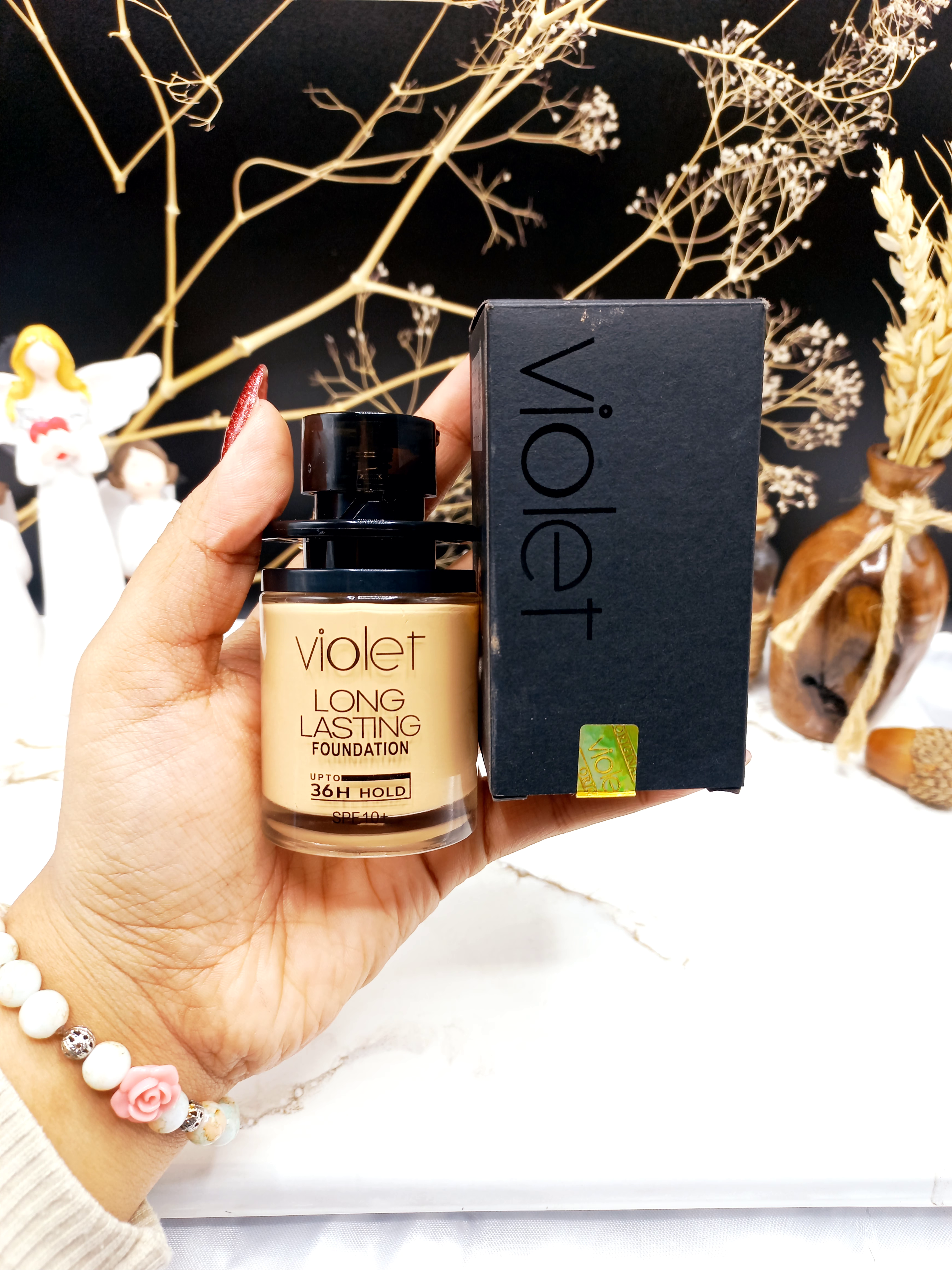 کرم پودر ضد آب و بادوام ویولت قفلی violet کد 48006