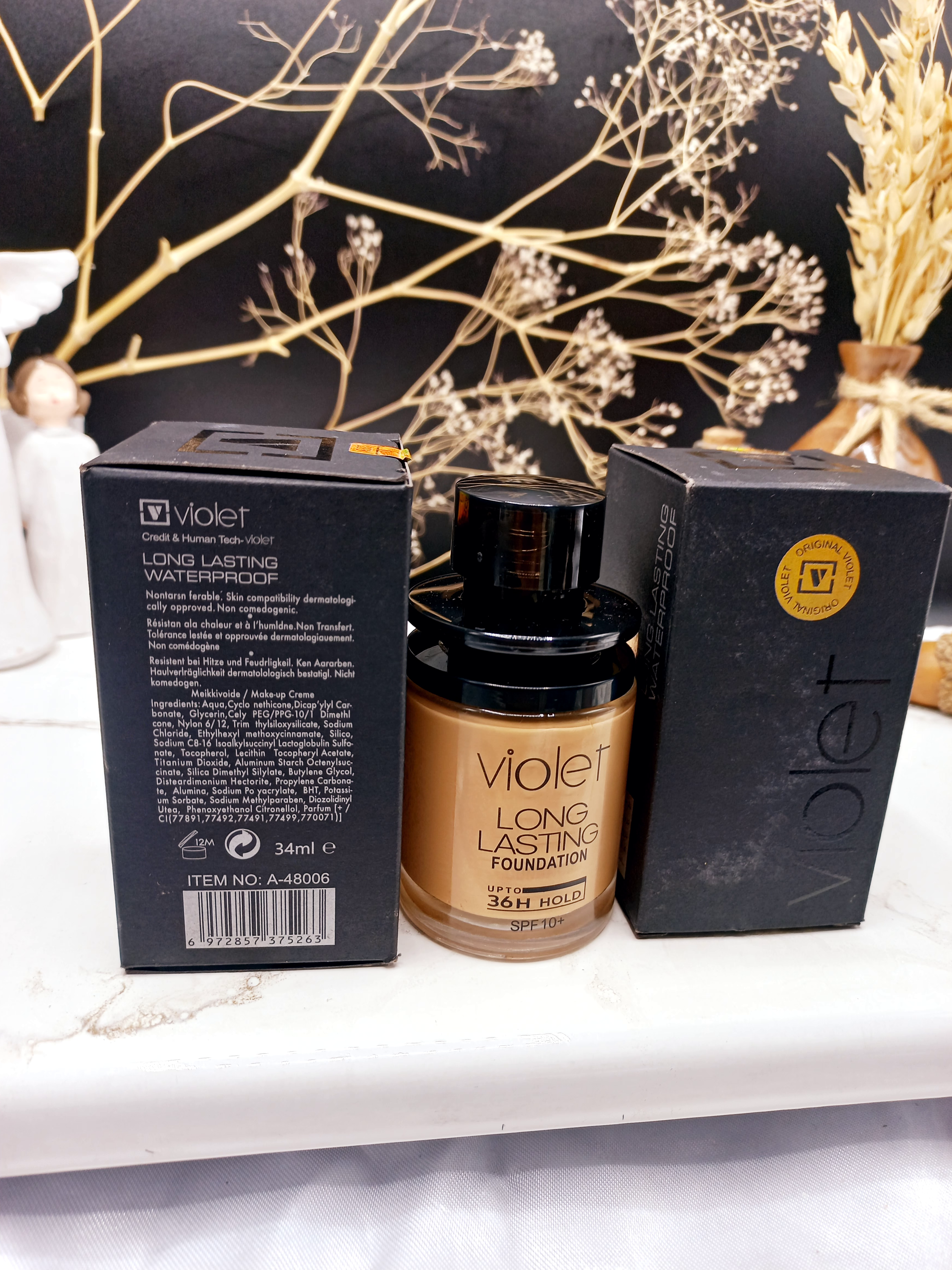 کرم پودر ضد آب و بادوام ویولت قفلی violet کد 48006