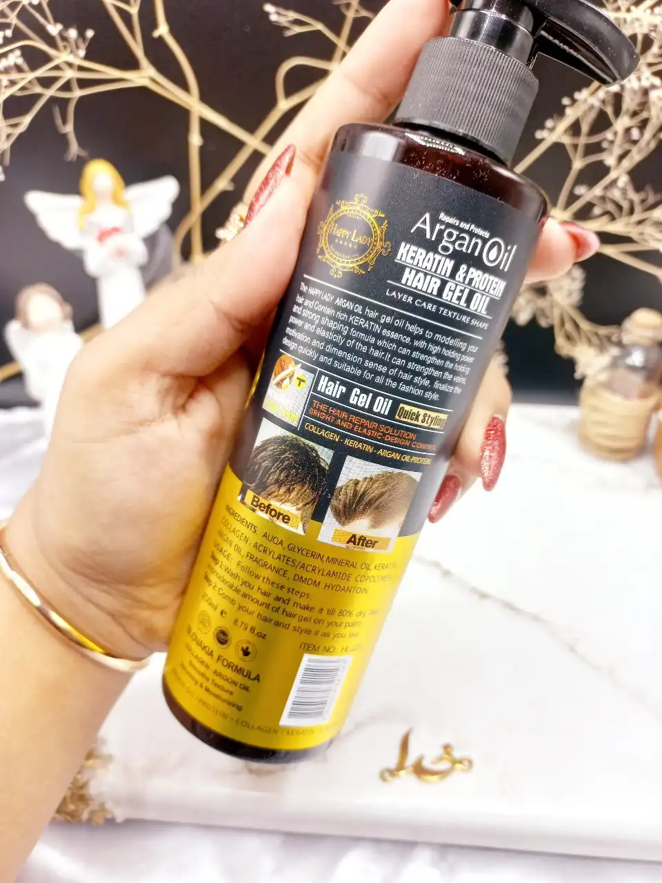 چسب موی روغن آرگان برند هپی لیدی HAPPY LADY کد ۱۱۰۳