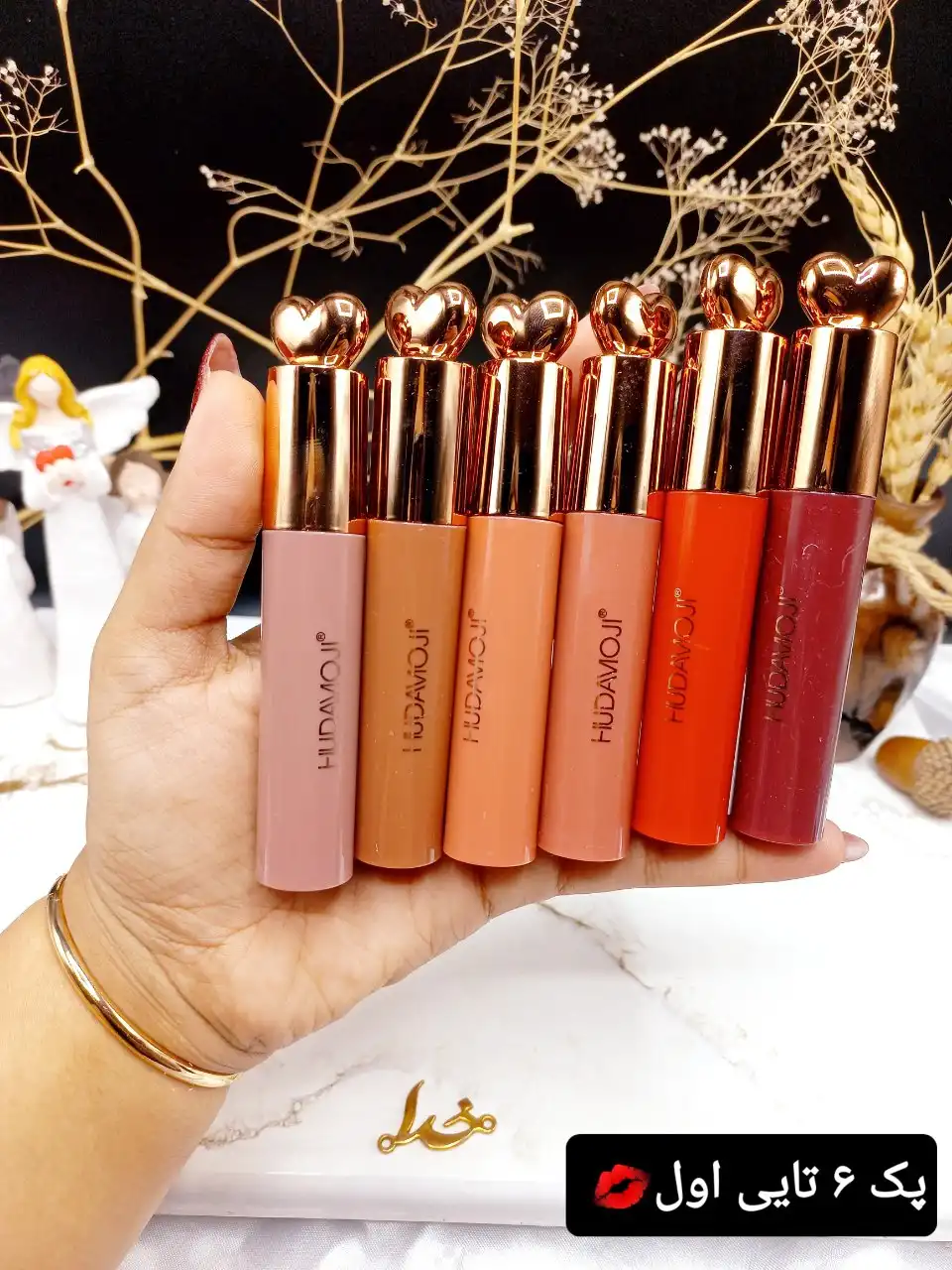 پک 6 تایی رژ مایع مات برند هداموجی HUDAMOJI کد L_188C