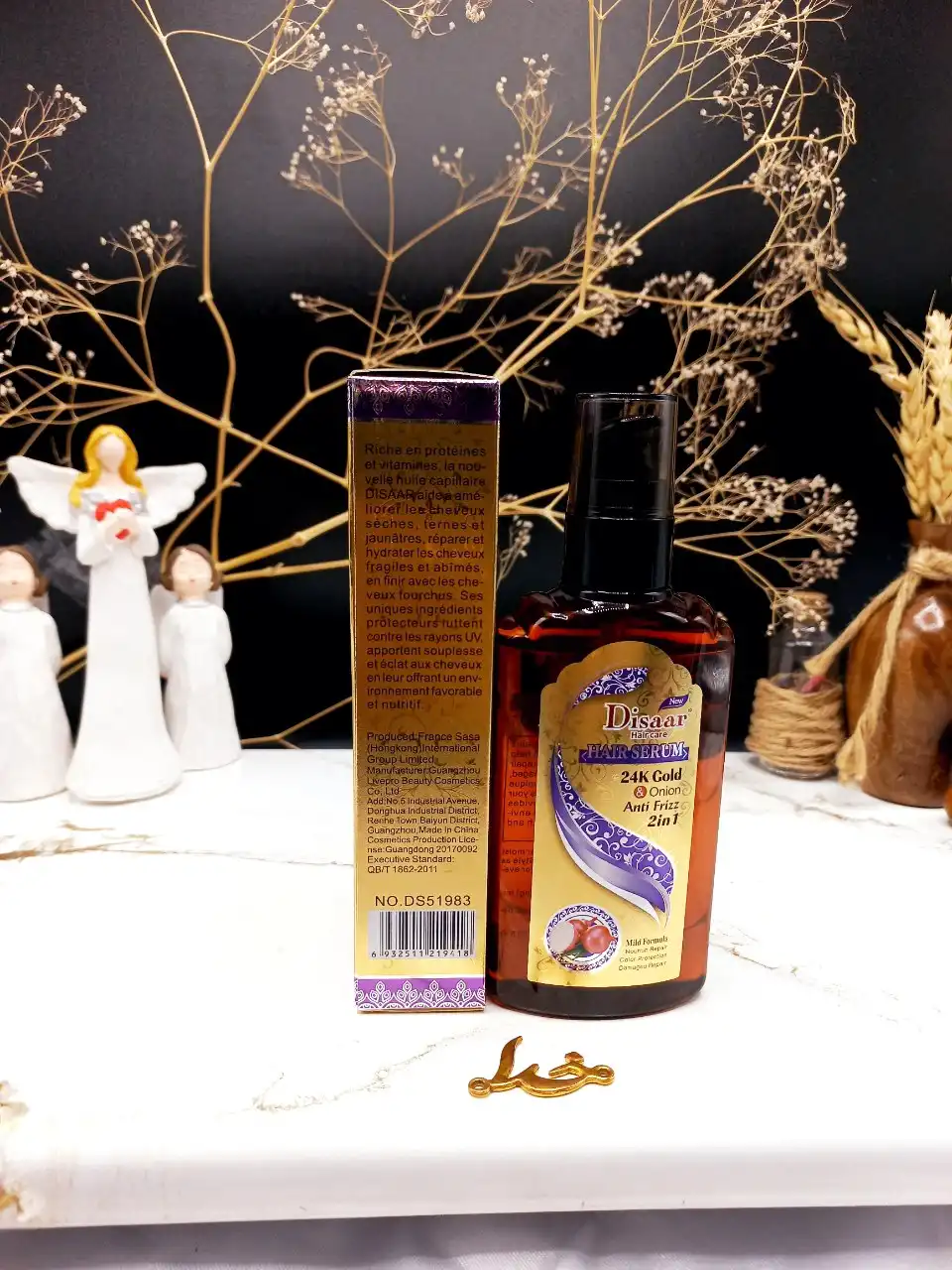 سرم موی 2 کاره ترمیم کننده و ضد موخوره حاوی عصاره پیاز حجم 120 میل دیسار Disaar کدDS51983