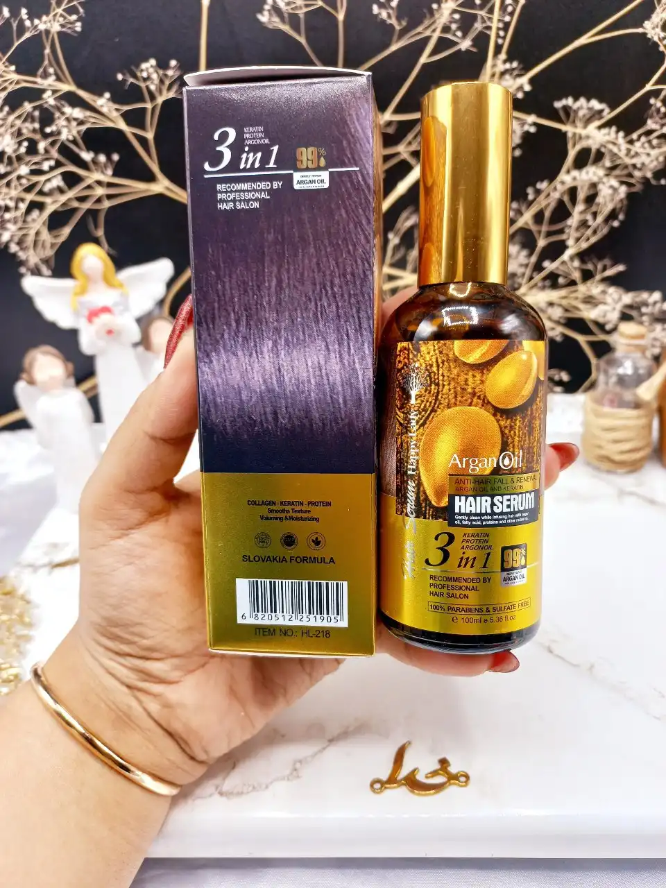 سرم مو آرگان اسلواکی برند هپی لیدی HAPPY LADY کد HL_218 اصلی