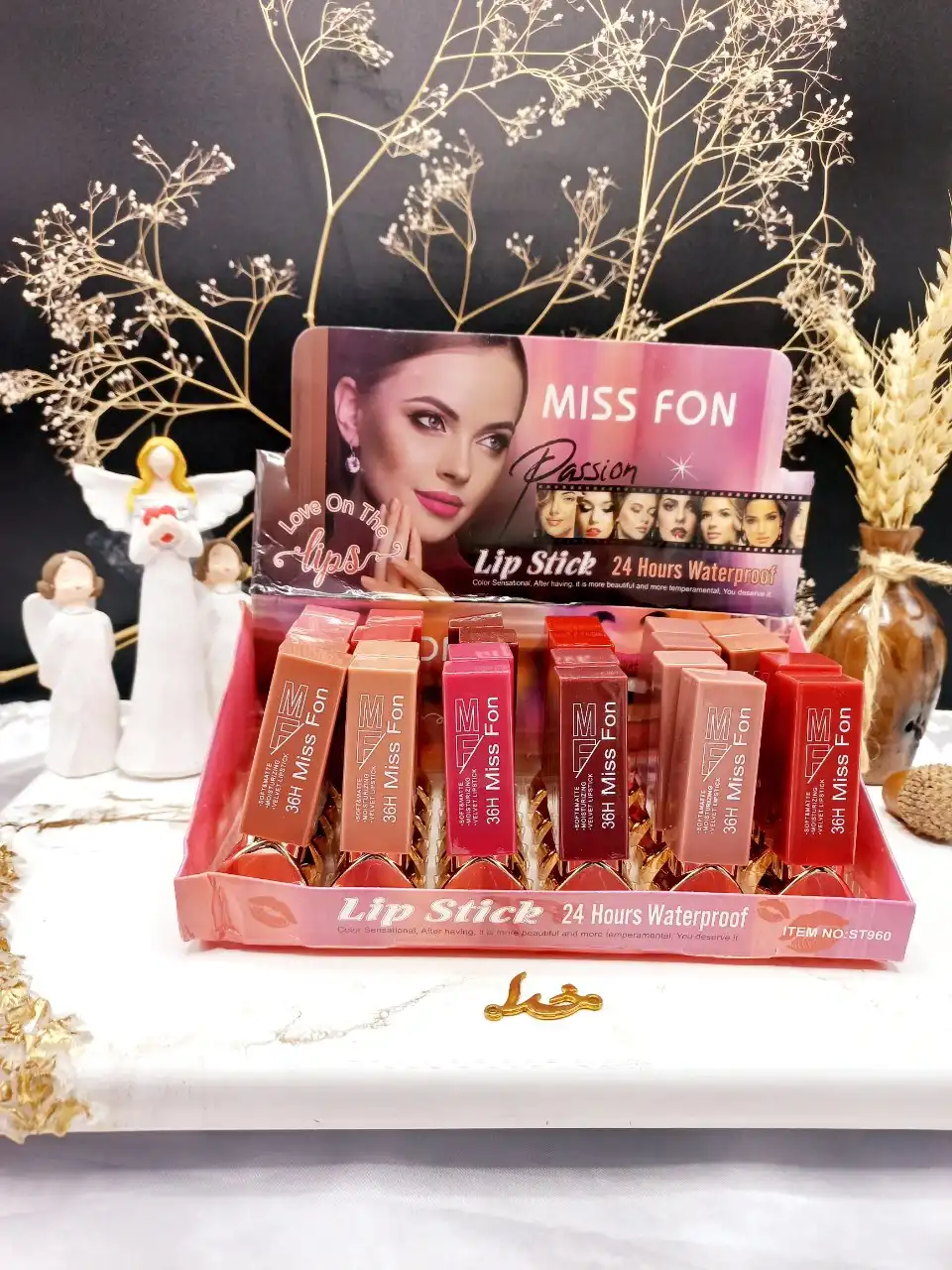 پک 6 تایی رژ جامد ضد آب 24 ساعته برند MISS FON کد ST960