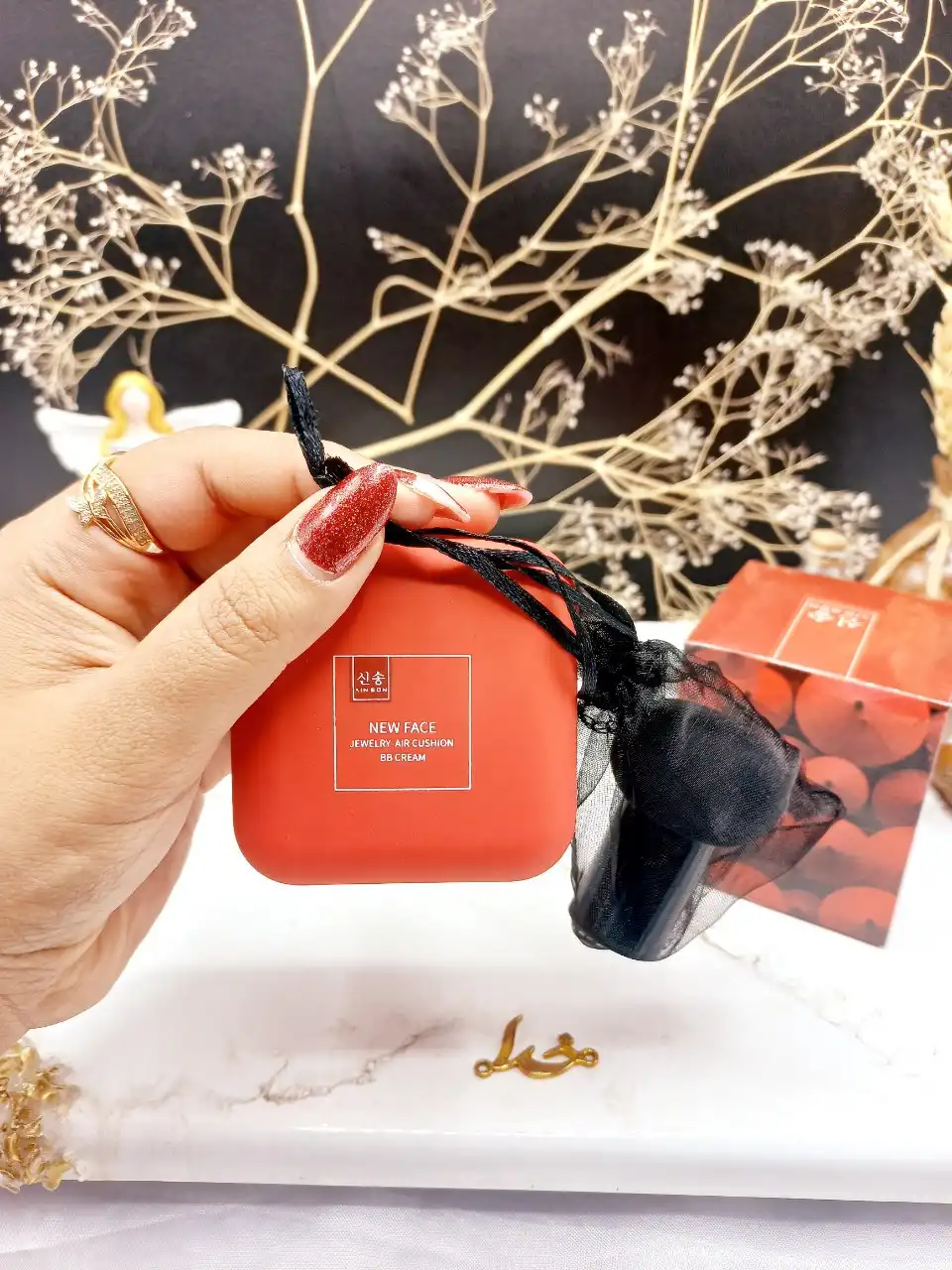 کوشن کارتن قرمز همراه با پد قارچی NEW FACE کد 00516