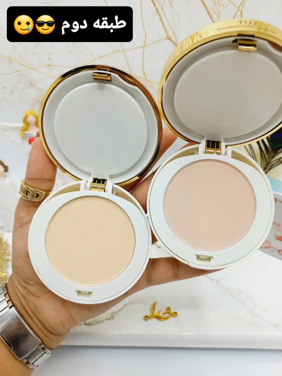 پنکک ضد آب دو طبقه مدل گل رز اورجینال TUz Rose Essence کد 05245