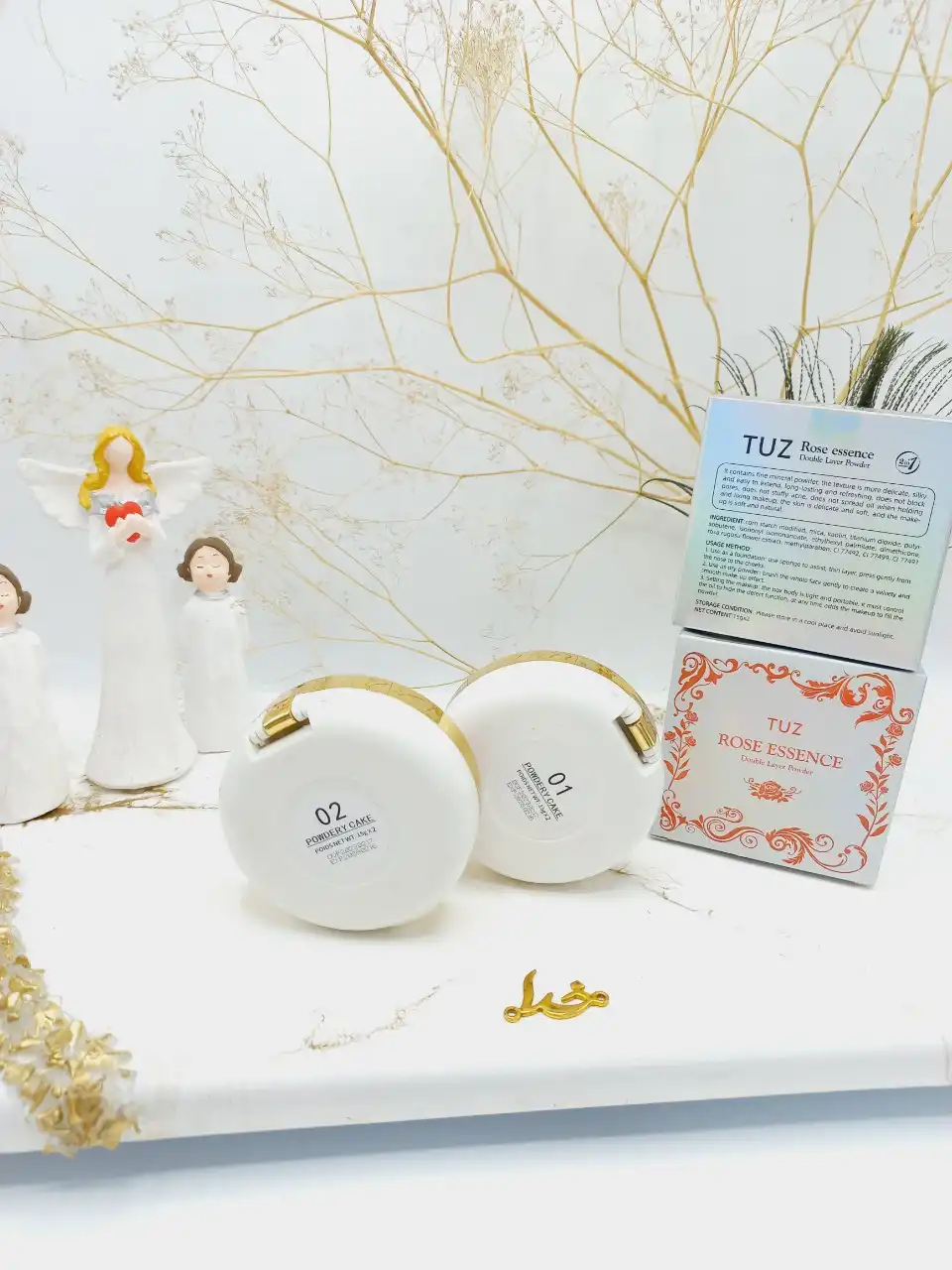 پنکک ضد آب دو طبقه مدل گل رز اورجینال TUz Rose Essence کد 05245