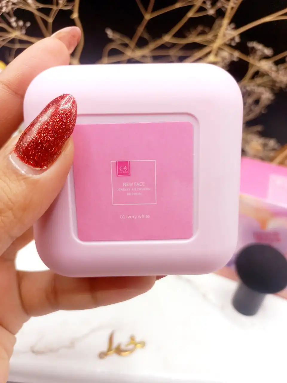 کوشن کارتن صورتی همراه با پد قارچی NEW FACE کد 00516