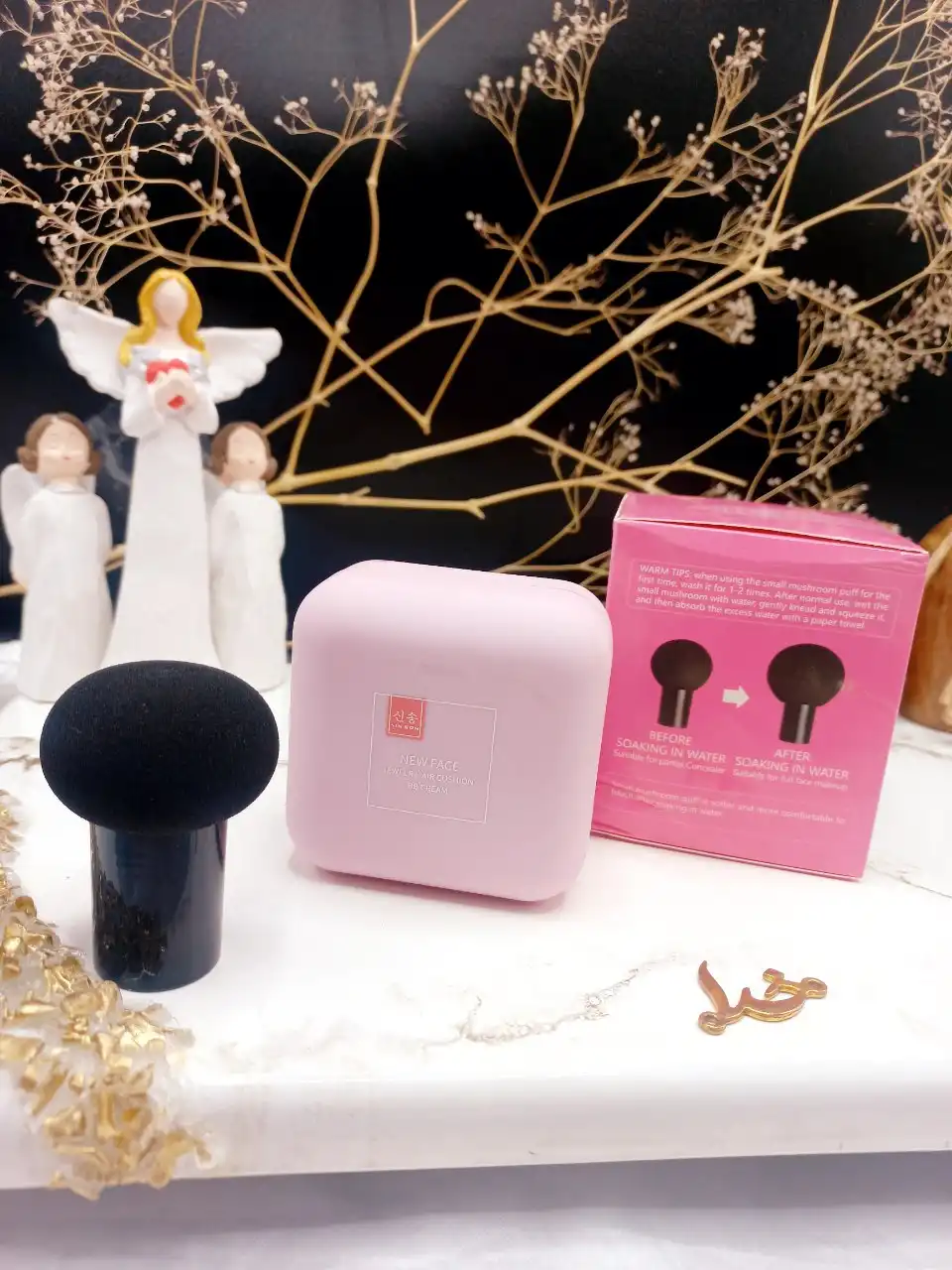 کوشن کارتن صورتی همراه با پد قارچی NEW FACE کد 00516